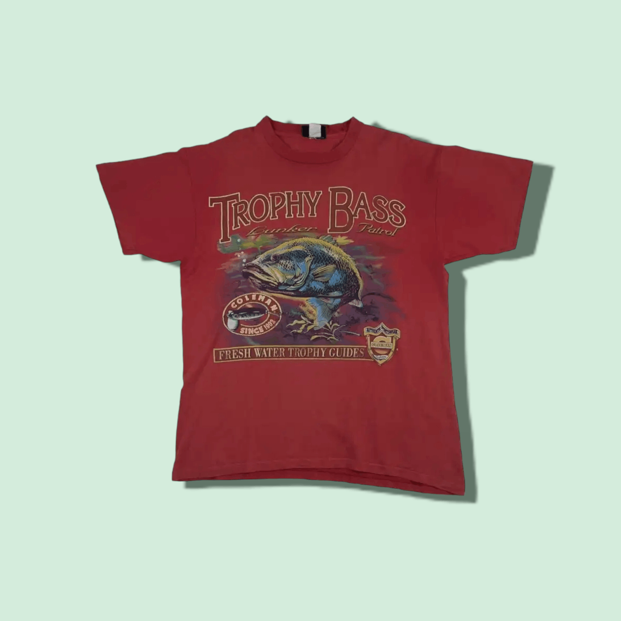Coleman 90's COLEMAN Trophy Bass Fishing Single Stitches T-Shirt Size US L / EU 52-54 / 3 - 1 Thumbnail