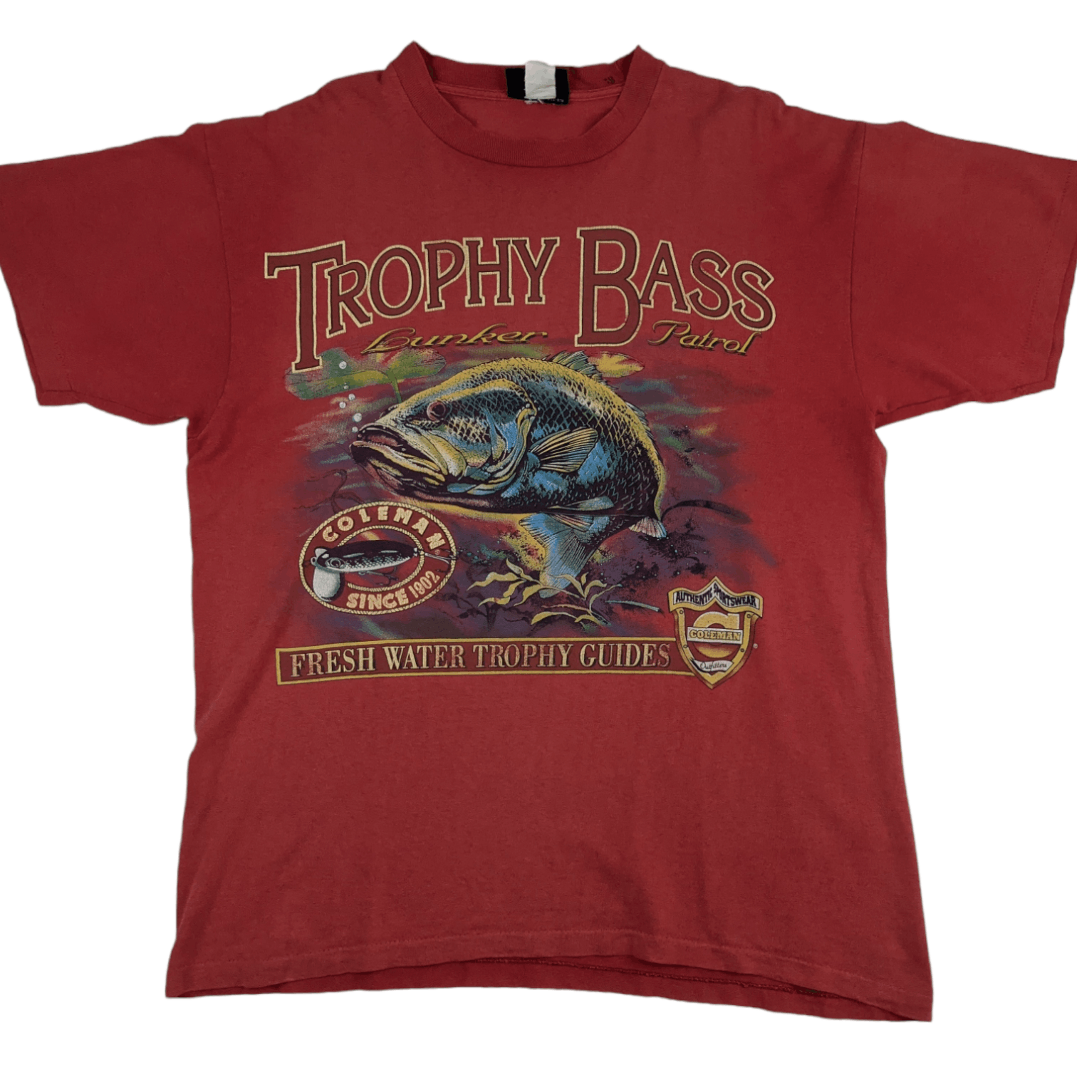 Coleman 90's COLEMAN Trophy Bass Fishing Single Stitches T-Shirt Size US L / EU 52-54 / 3 - 2 Thumbnail
