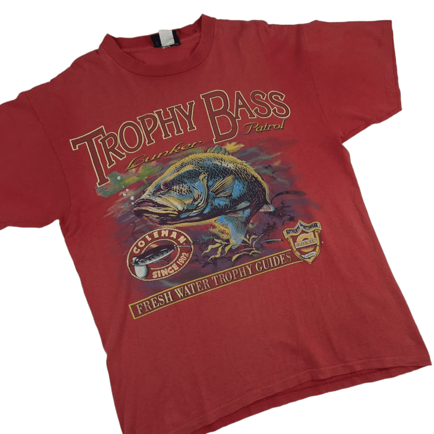 Coleman 90's COLEMAN Trophy Bass Fishing Single Stitches T-Shirt Size US L / EU 52-54 / 3 - 3 Thumbnail