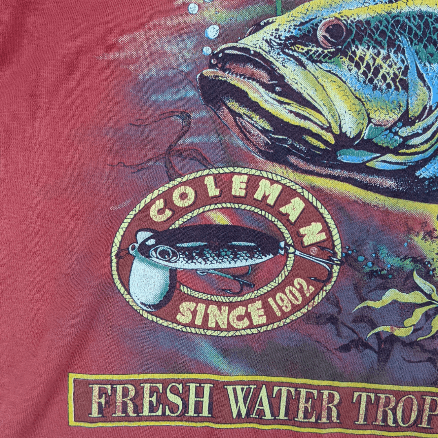 Coleman 90's COLEMAN Trophy Bass Fishing Single Stitches T-Shirt Size US L / EU 52-54 / 3 - 7 Thumbnail