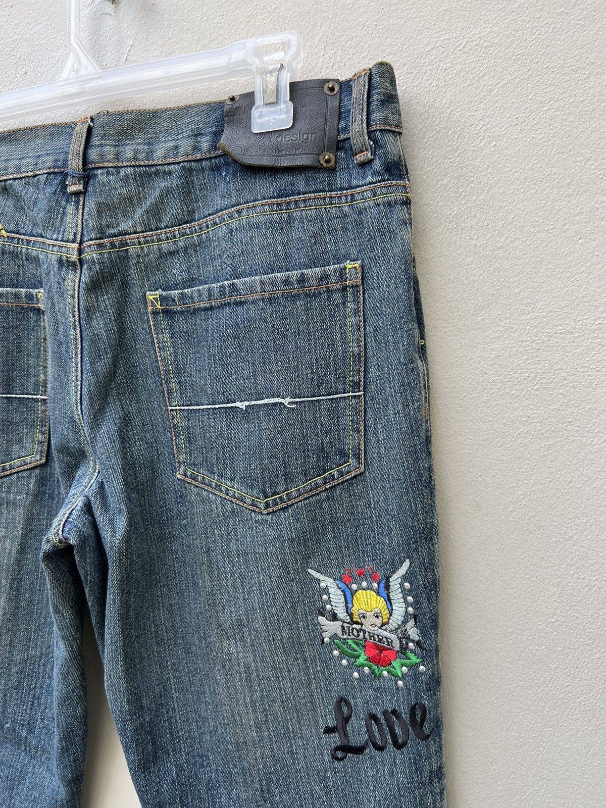 Vintage Semantic Design Japan Embroidery Denim Flare Jeans Size US 31 - 18 Thumbnail