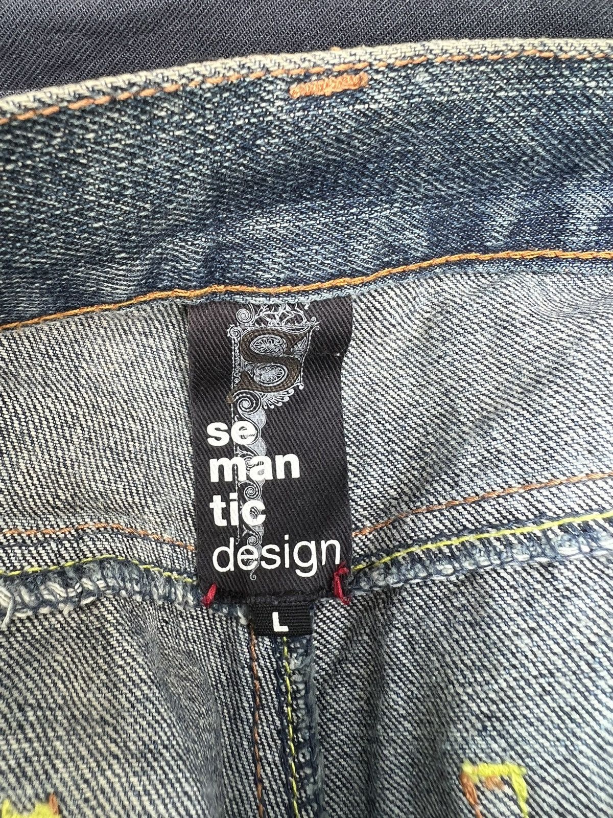 Vintage Semantic Design Japan Embroidery Denim Flare Jeans Size US 31 - 21 Thumbnail