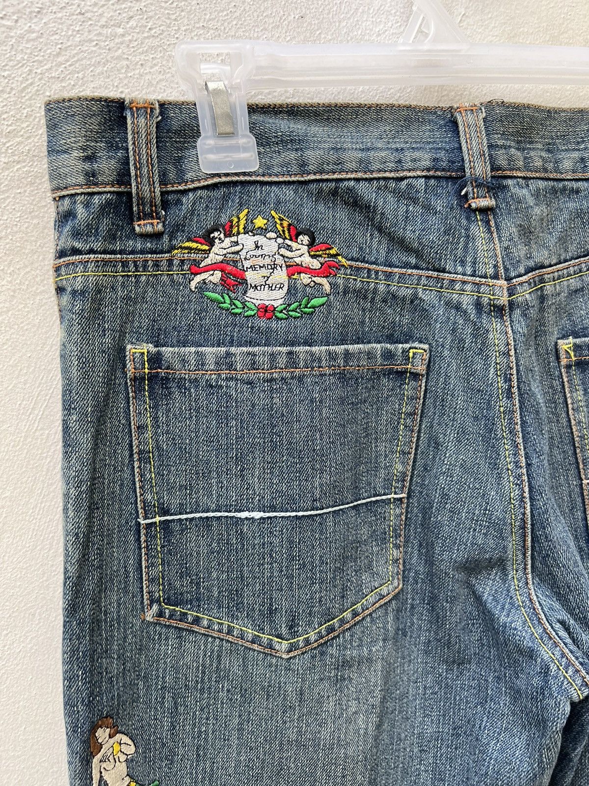 Vintage Semantic Design Japan Embroidery Denim Flare Jeans Size US 31 - 16 Thumbnail