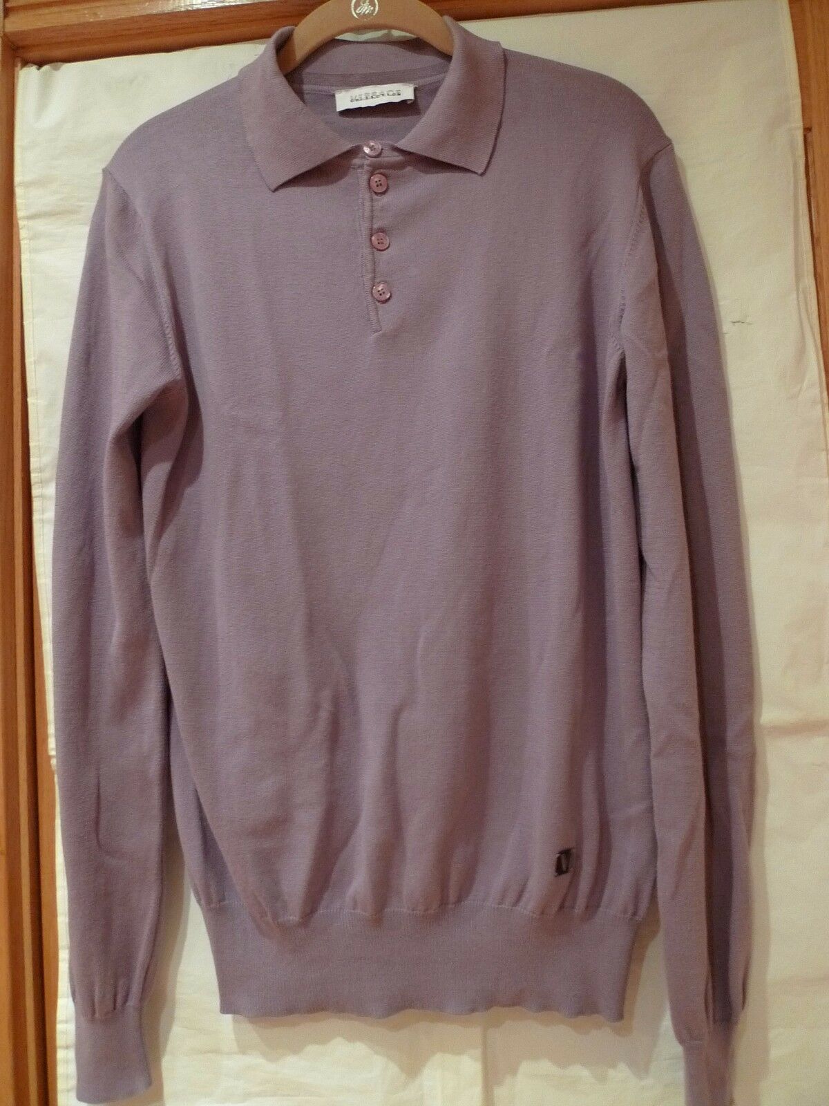 image of Versace 4 Button Men's Polo Sweater Size S