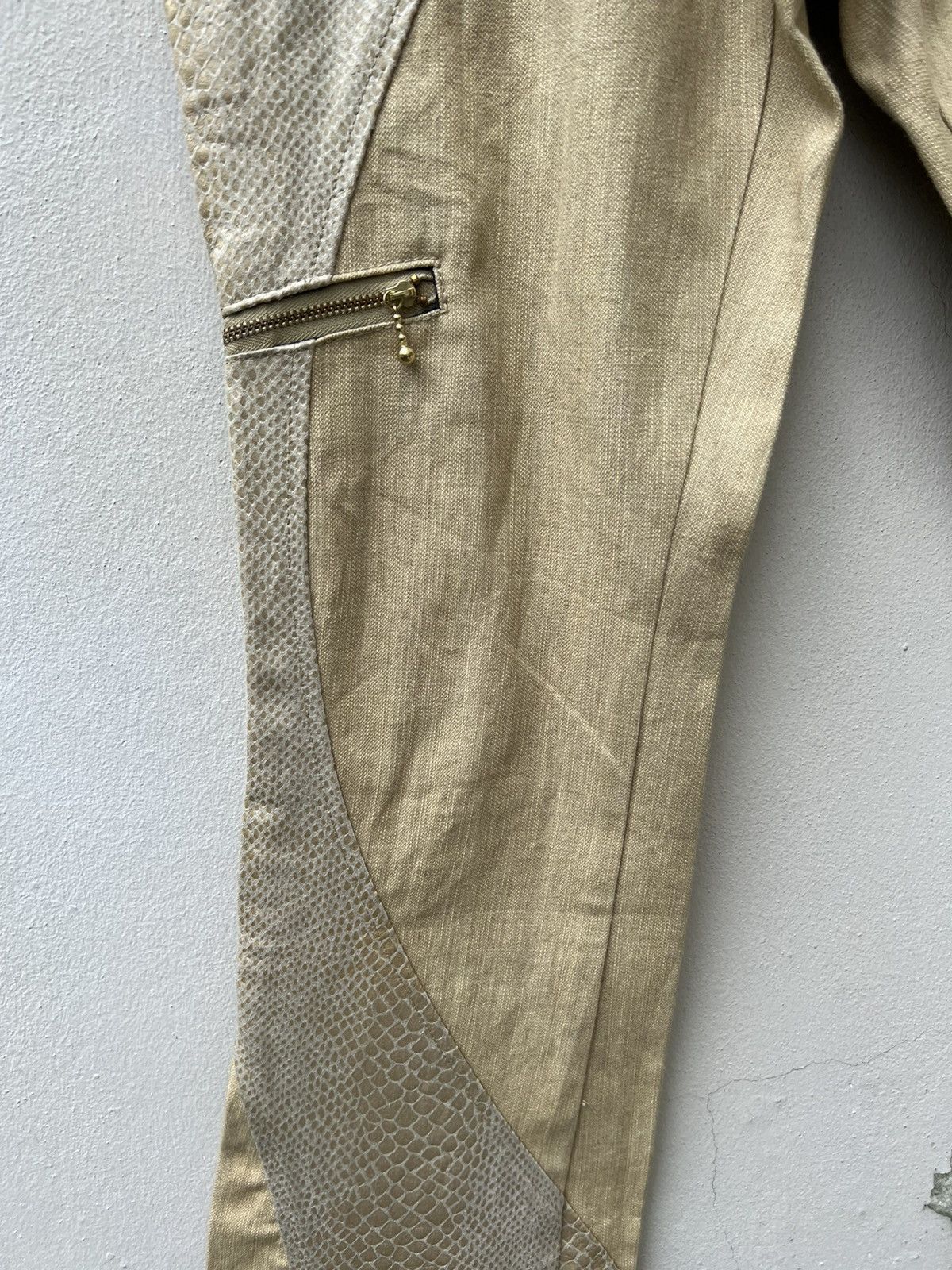 Vintage JAPONAIS BLEU Japan Snake Scales Zipper Flare Jeans Size US 28 / EU 44 - 10 Thumbnail