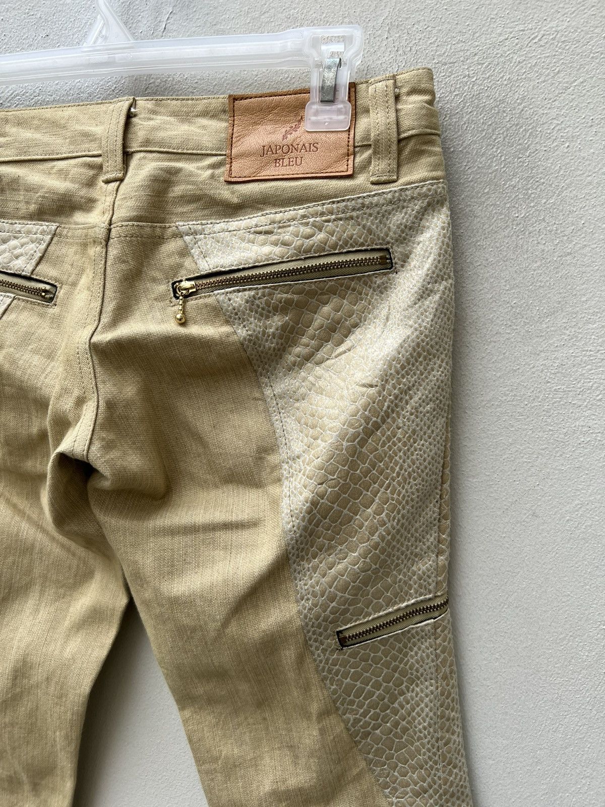 Vintage JAPONAIS BLEU Japan Snake Scales Zipper Flare Jeans Size US 28 / EU 44 - 19 Thumbnail