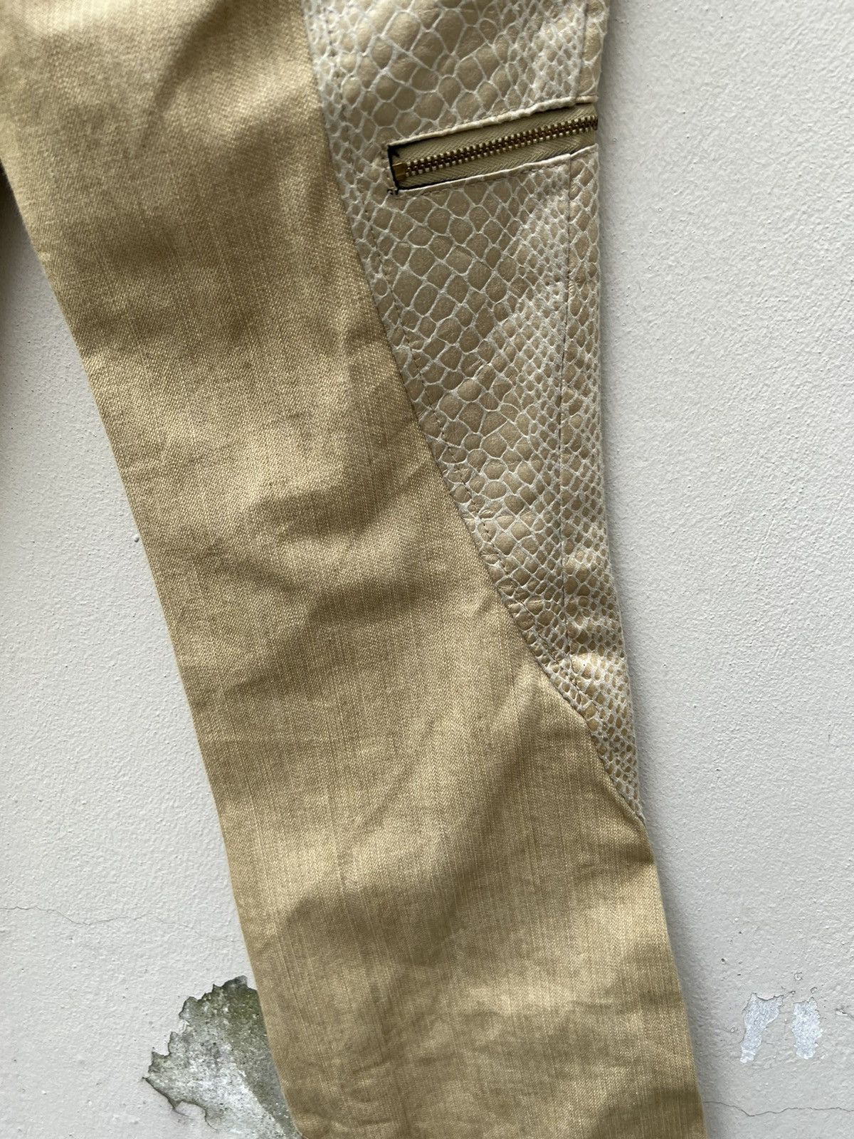 Vintage JAPONAIS BLEU Japan Snake Scales Zipper Flare Jeans Size US 28 / EU 44 - 20 Thumbnail
