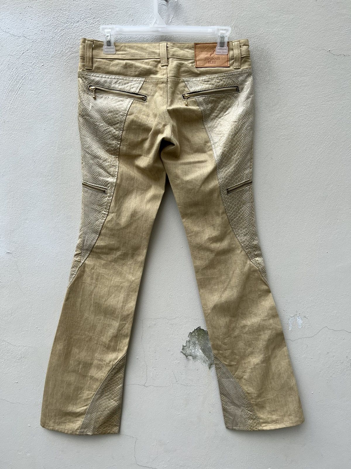 Vintage JAPONAIS BLEU Japan Snake Scales Zipper Flare Jeans Size US 28 / EU 44 - 15 Thumbnail