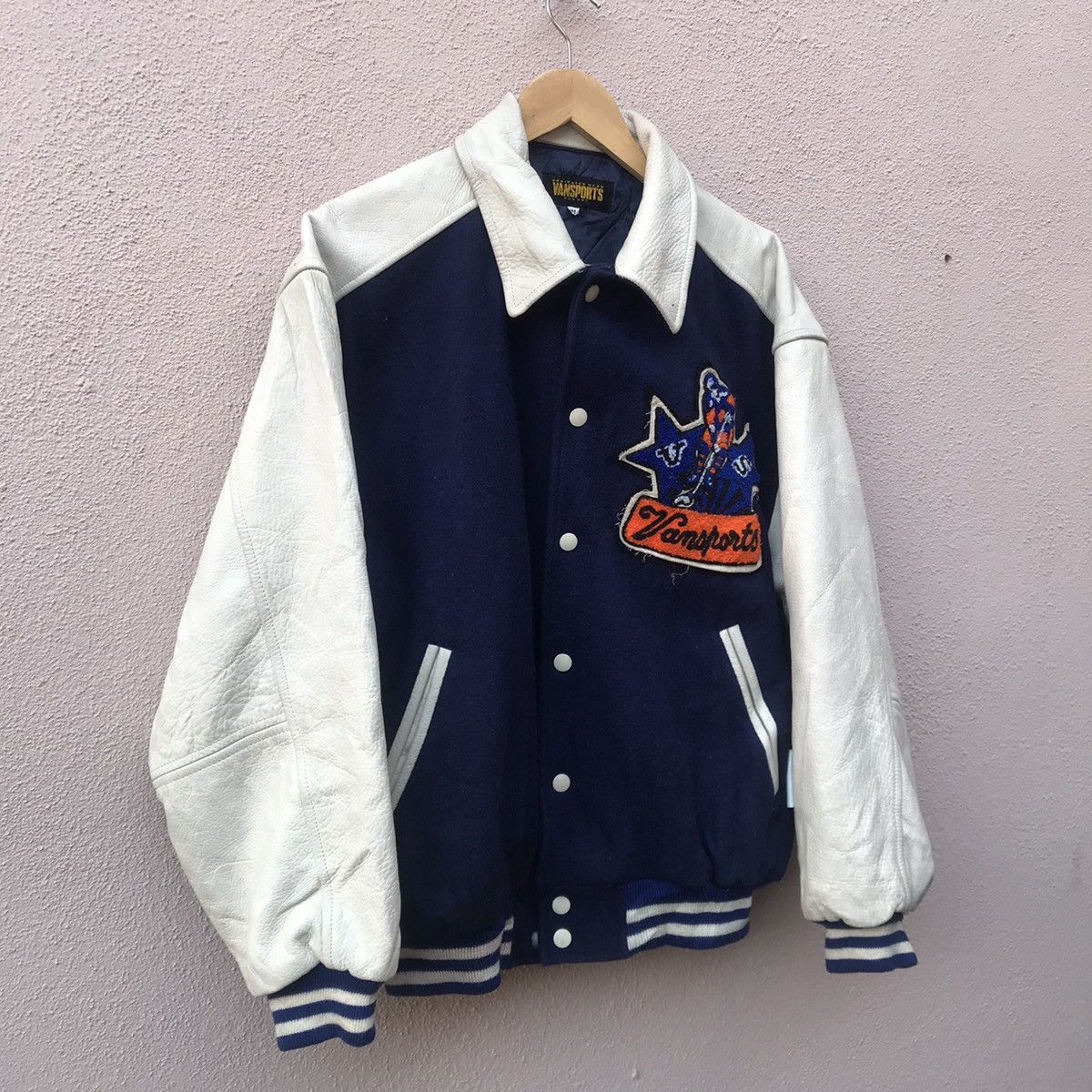 Vintage Vintage Vansports varsity leather jacket scovill buttom Size US M / EU 48-50 / 2 - 3 Thumbnail