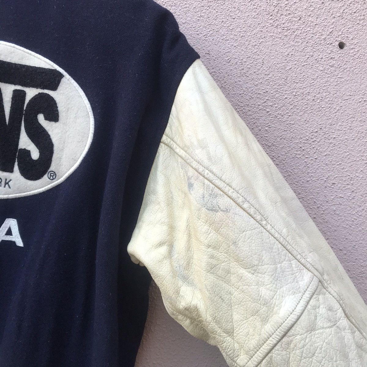 Vans RARE Vintage 90s Vans big logo varsity jacket leather Size US M / EU 48-50 / 2 - 6 Thumbnail