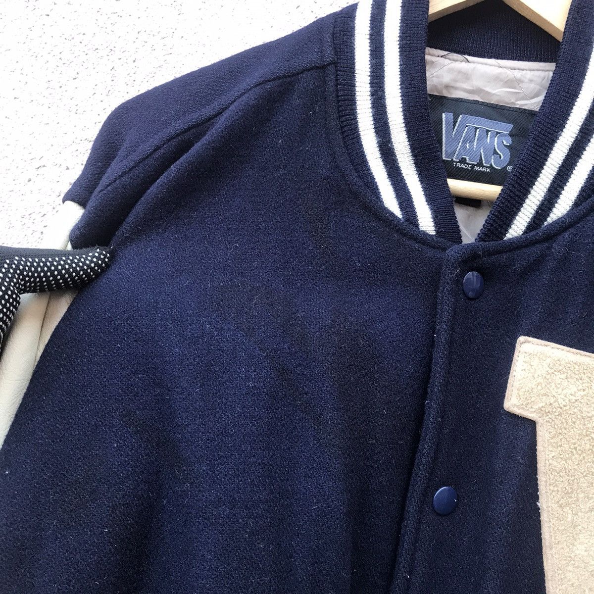 Vans RARE Vintage 90s Vans big logo varsity jacket leather Size US M / EU 48-50 / 2 - 4 Thumbnail