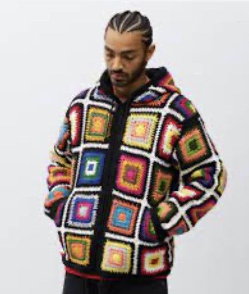 Supreme Supreme 20AW patchwork crochet hoodie | Grailed