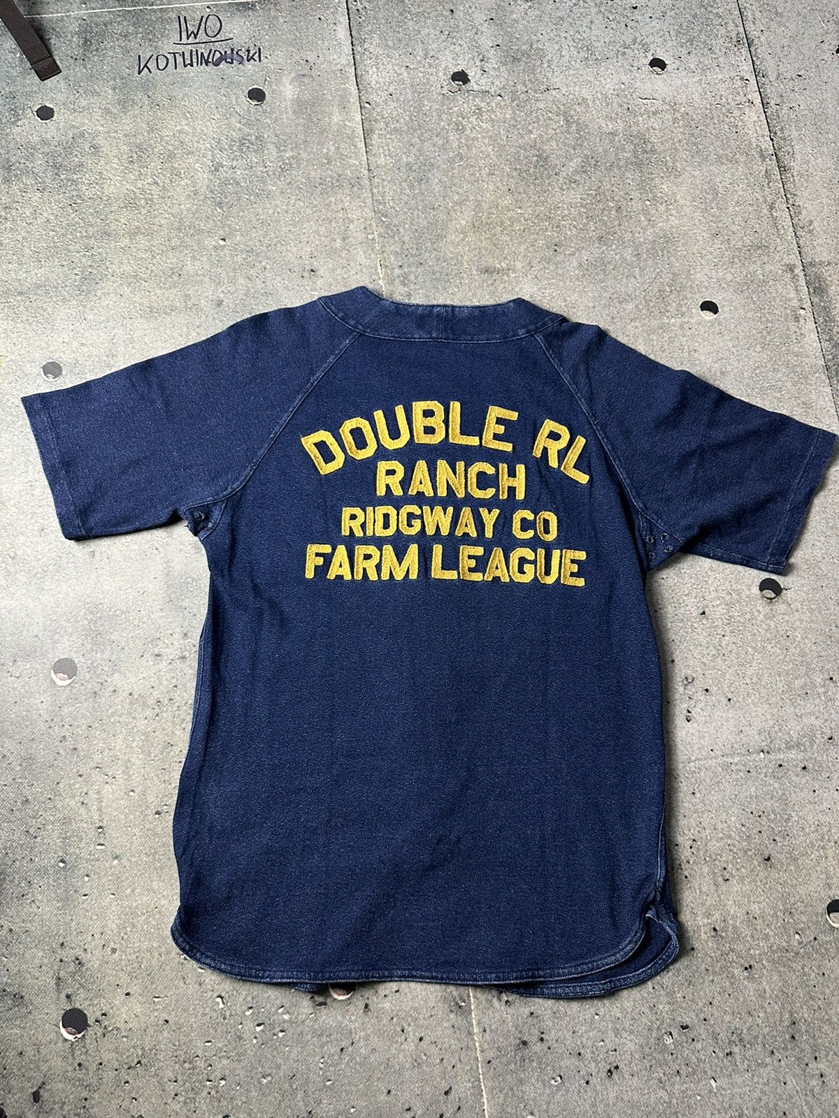 RRL Ralph Lauren Ralph Lauren RRL Double RL Indigo Cotton Baseball Jersey Size US S / EU 44-46 / 1 - 4 Thumbnail