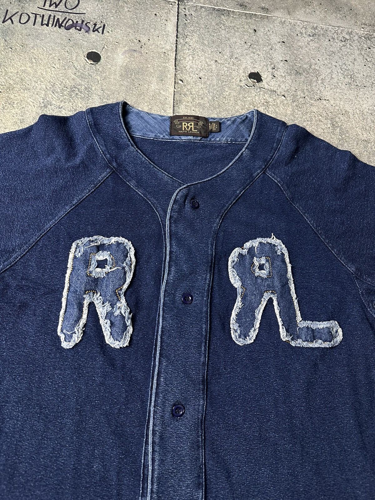 RRL Ralph Lauren Ralph Lauren RRL Double RL Indigo Cotton Baseball Jersey Size US S / EU 44-46 / 1 - 3 Thumbnail