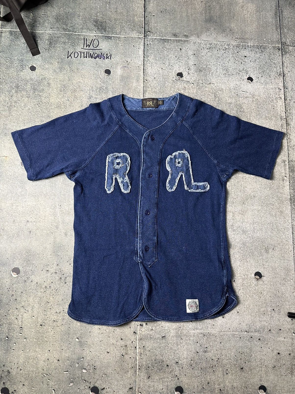 RRL Ralph Lauren Ralph Lauren RRL Double RL Indigo Cotton Baseball Jersey Grailed