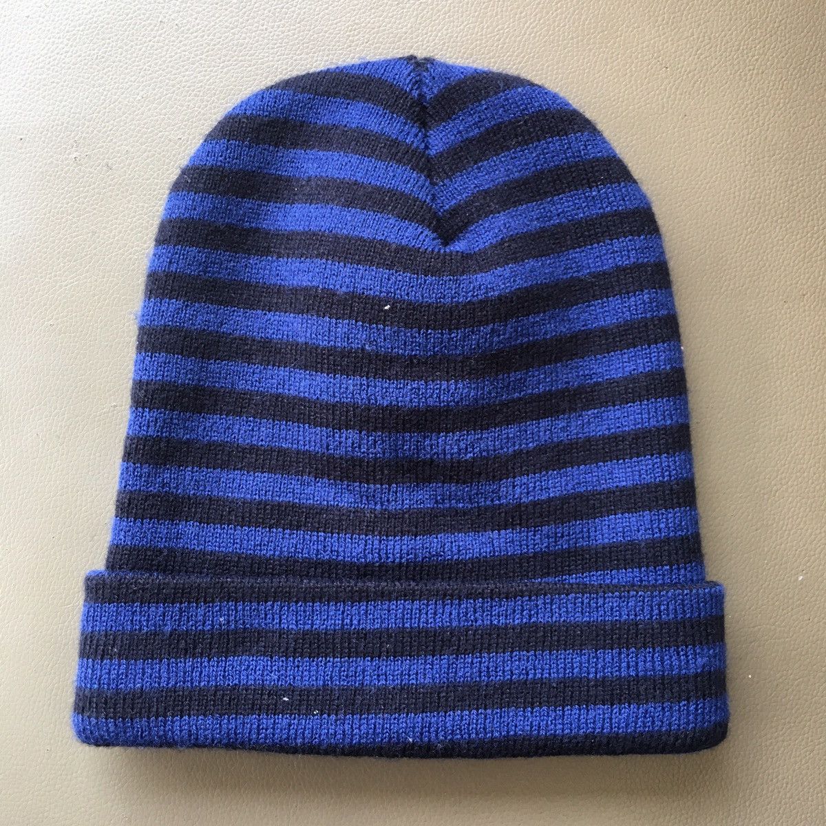 Japanese Brand Temps blue striped beanie Size ONE SIZE - 2 Thumbnail