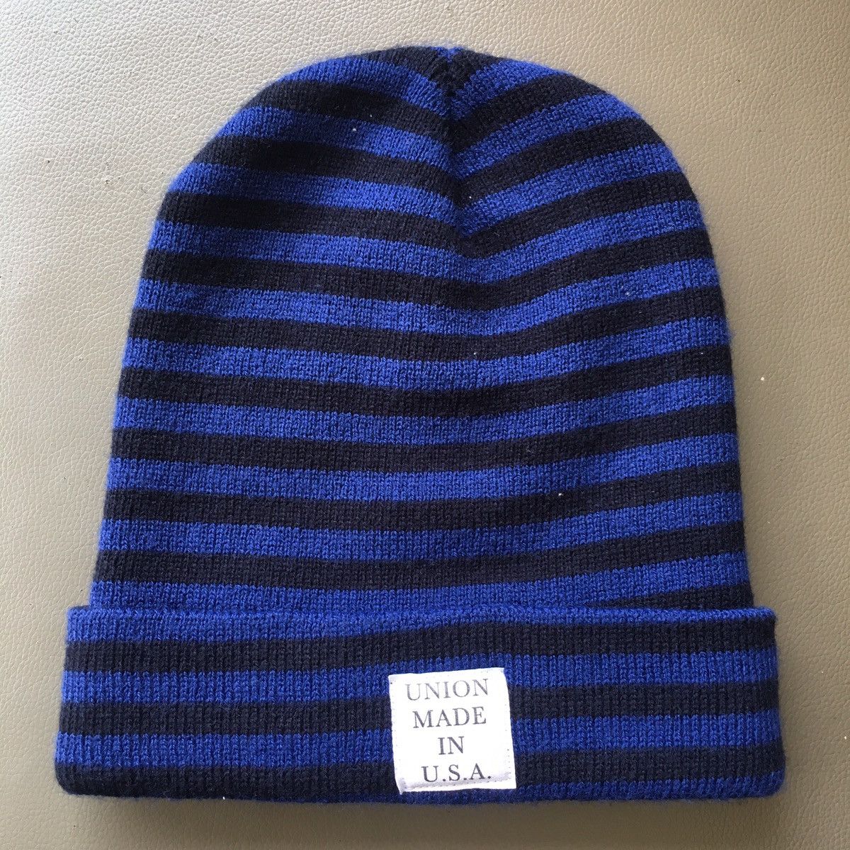 Japanese Brand Temps blue striped beanie Size ONE SIZE - 1 Thumbnail
