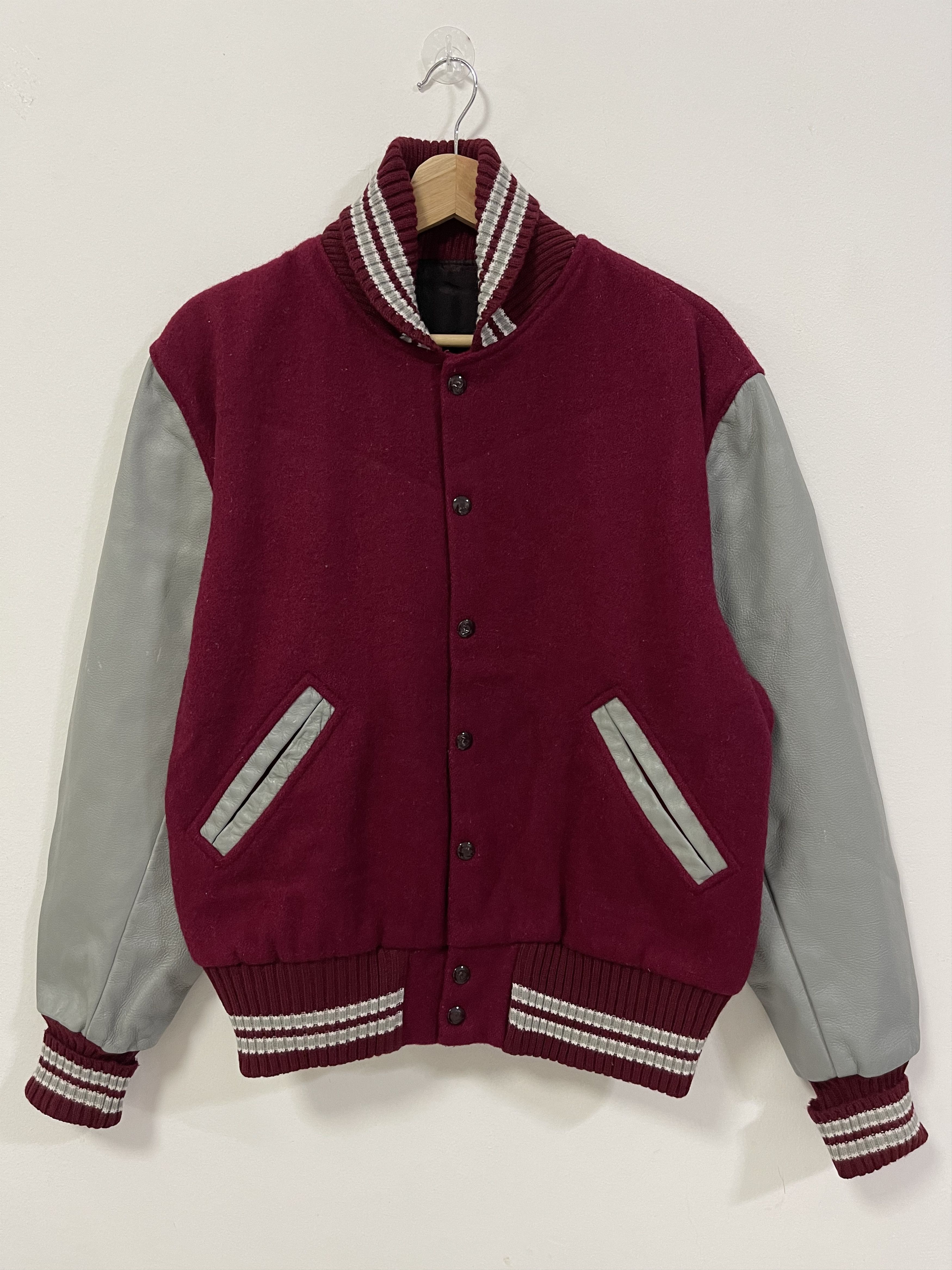 Vintage Vintage Allion Wool Sleeve Leather Varsity Jacket Size US M / EU 48-50 / 2 - 1 Thumbnail