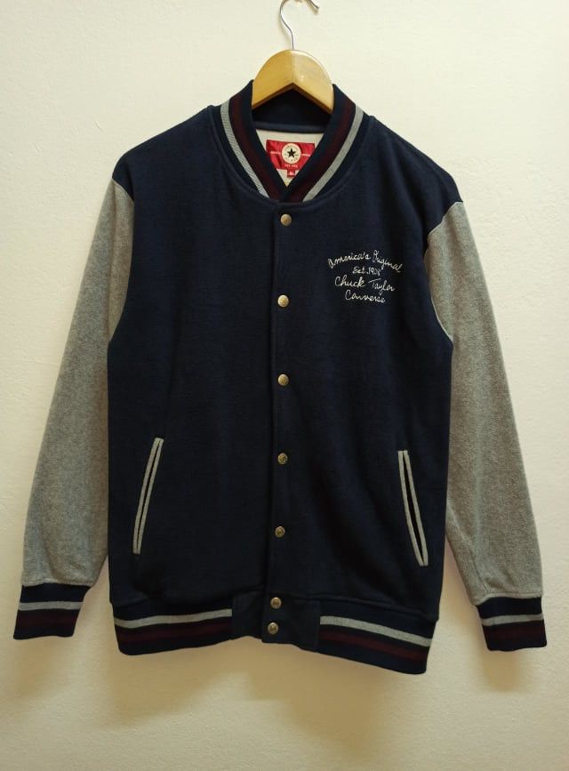 Varsity sweatshirt converse blue colour soft cloth (c31)