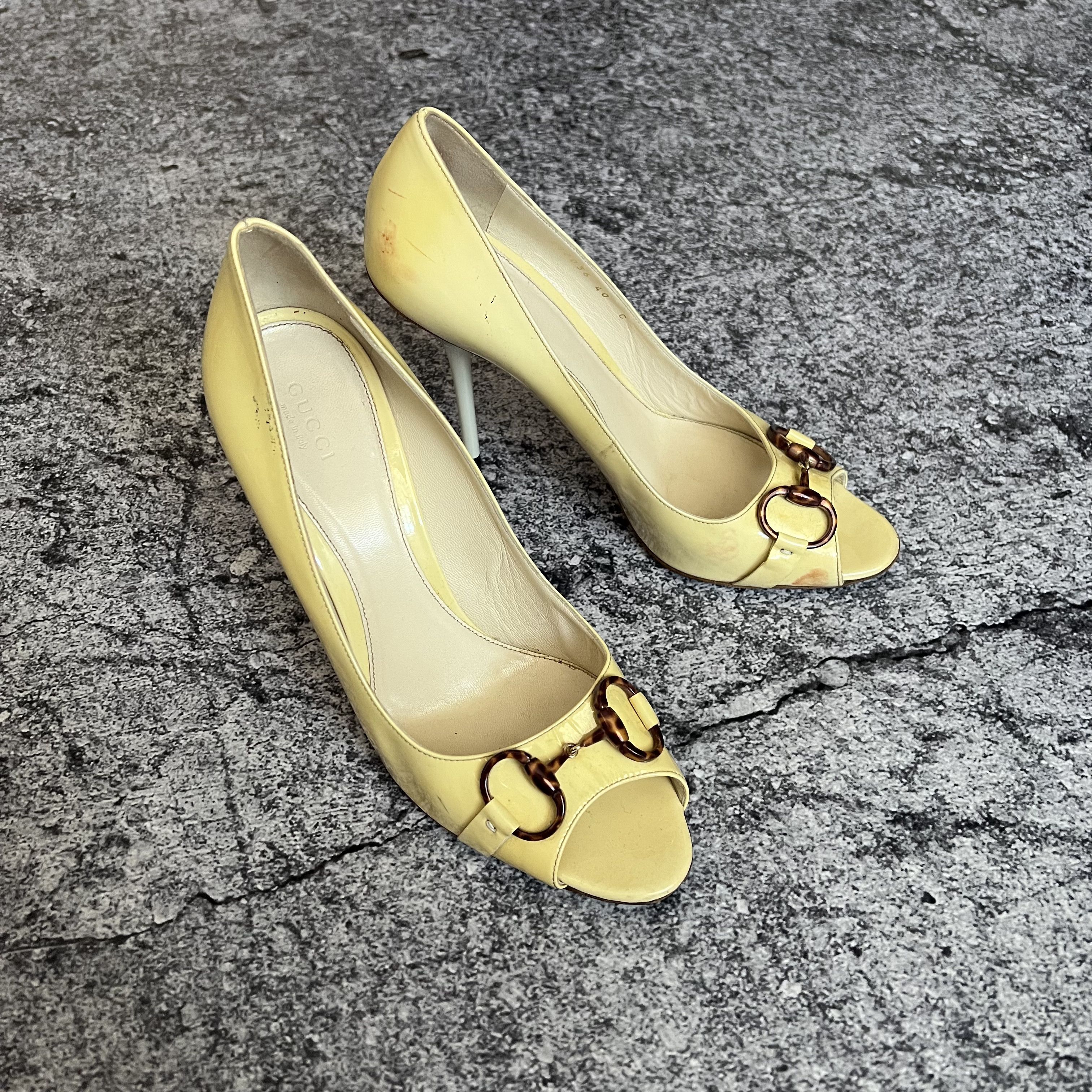 Gucci Heels Shoes Made In Italy Size 40 in Yellow, Women's