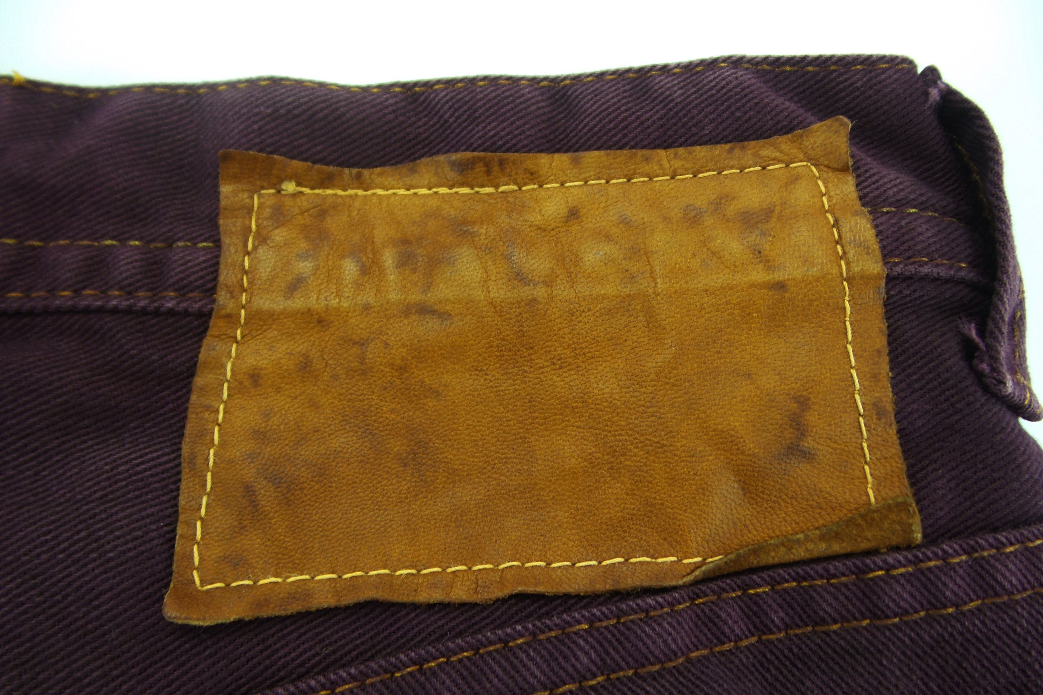 Japanese Brand Domingo Purple Button Fly Jeans W25xL35.5 Size US 26 / EU 42 - 8 Thumbnail