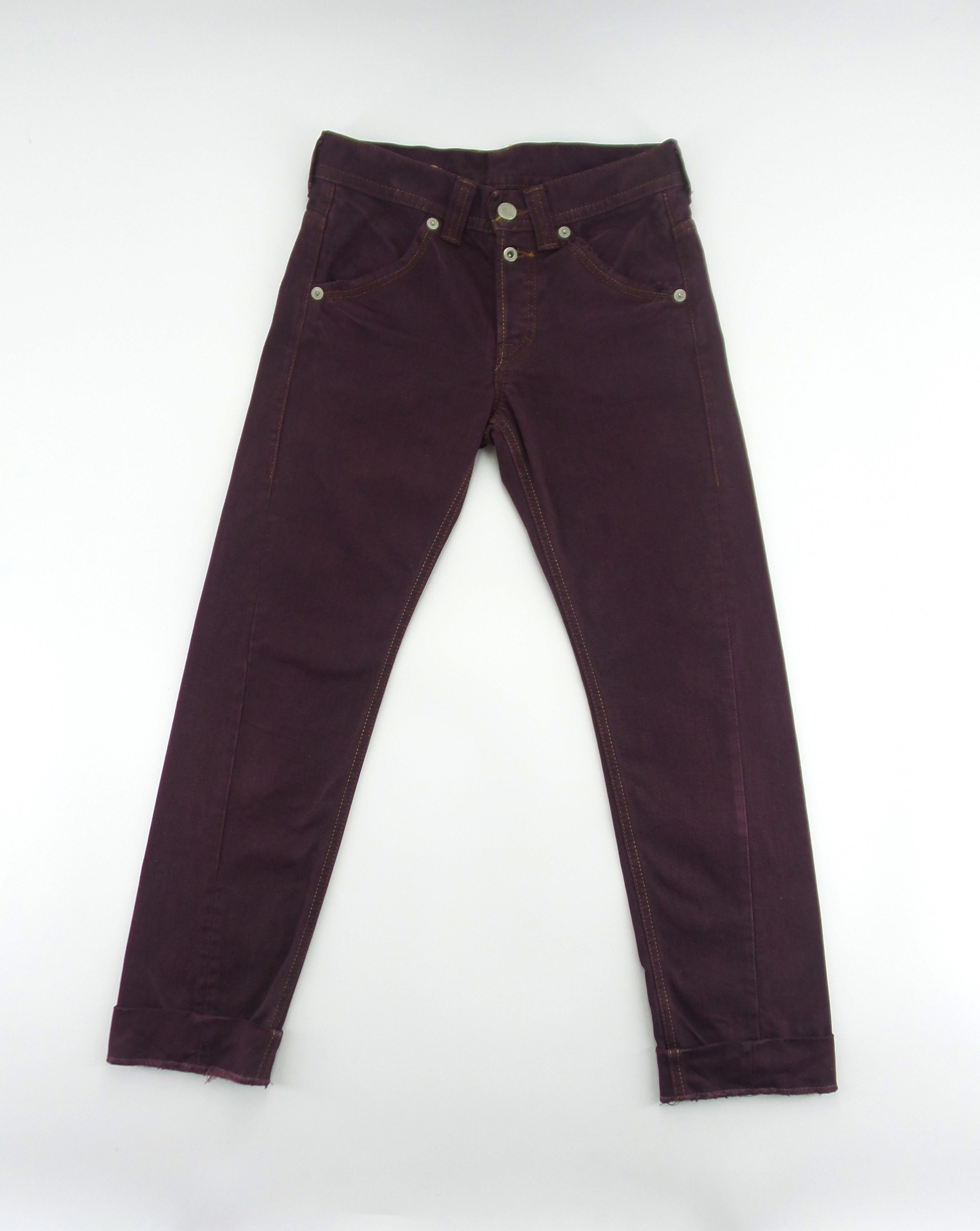 Japanese Brand Domingo Purple Button Fly Jeans W25xL35.5 Size US 26 / EU 42 - 1 Thumbnail
