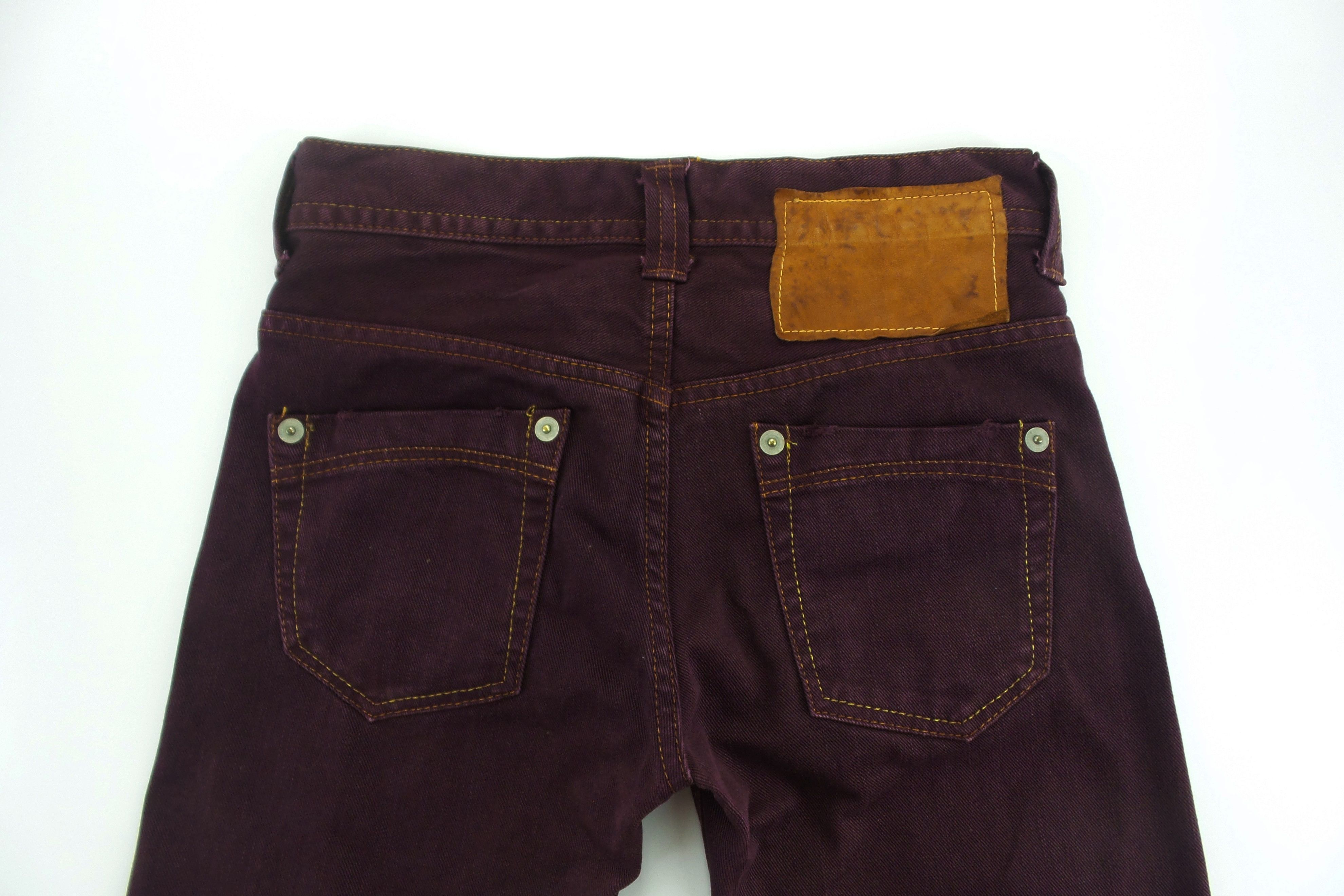 Japanese Brand Domingo Purple Button Fly Jeans W25xL35.5 Size US 26 / EU 42 - 7 Thumbnail