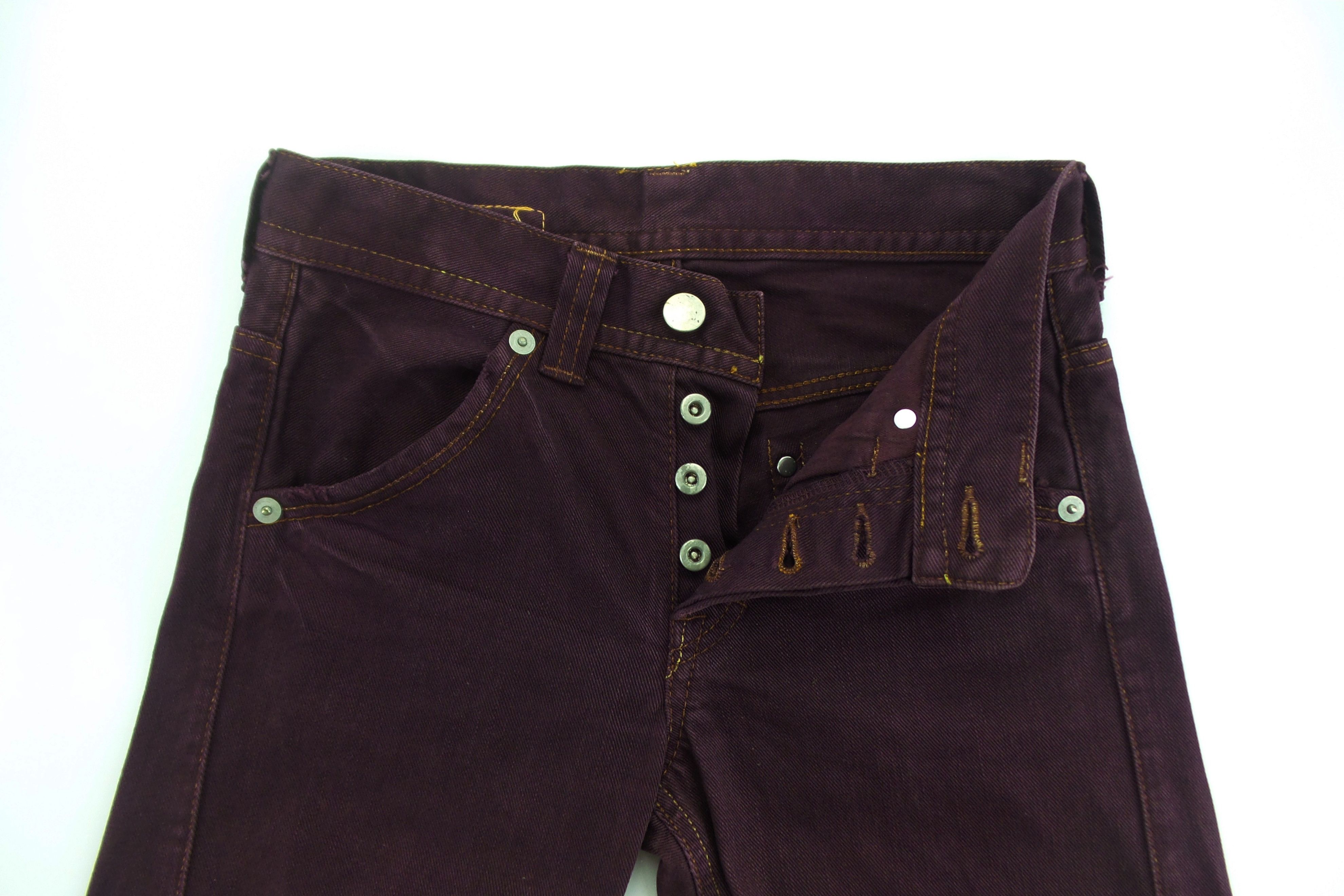 Japanese Brand Domingo Purple Button Fly Jeans W25xL35.5 Size US 26 / EU 42 - 2 Thumbnail