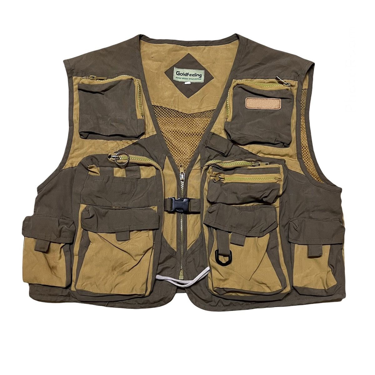 image of Outdoor Life Utility Vest Multipocket Tactical Style Vest in Brown (Size Small)