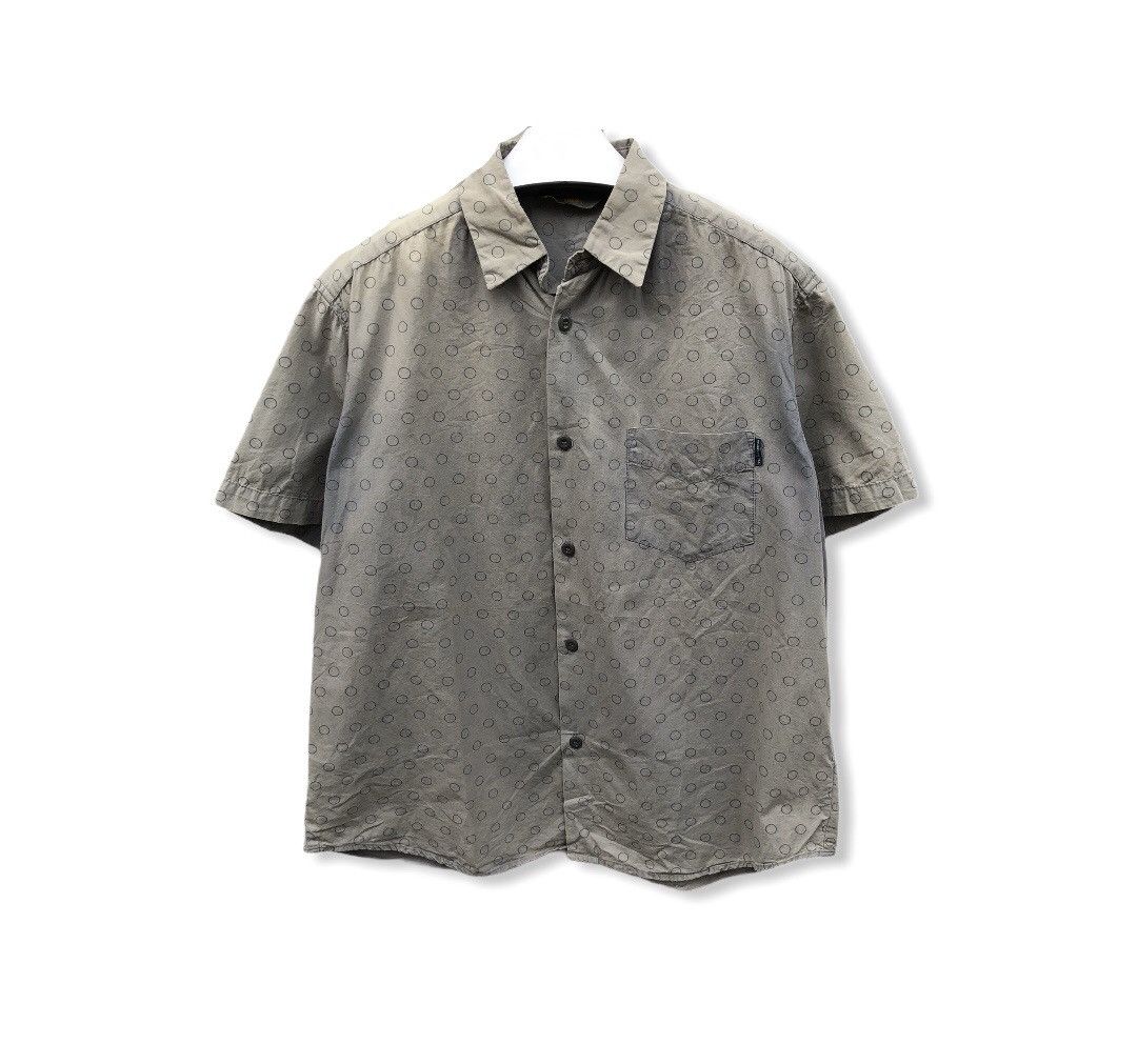 Vintage Stussy Neck Pattern Button Up Shirt Size S