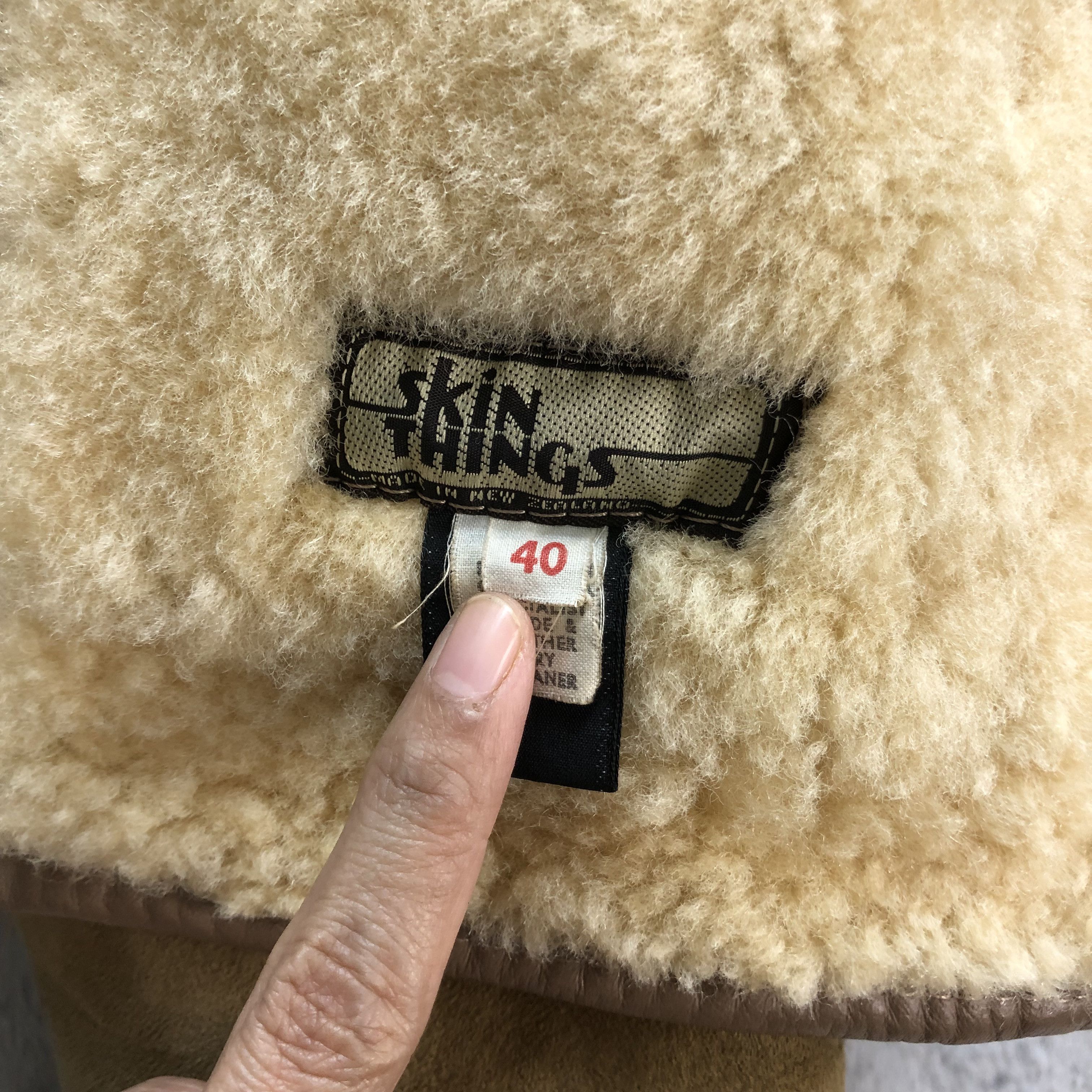 Vintage SKIN THINGS SUEDE SHEARLING DOUBLE COLLAR JACKET #7196-117 Size US S / EU 44-46 / 1 - 7 Thumbnail