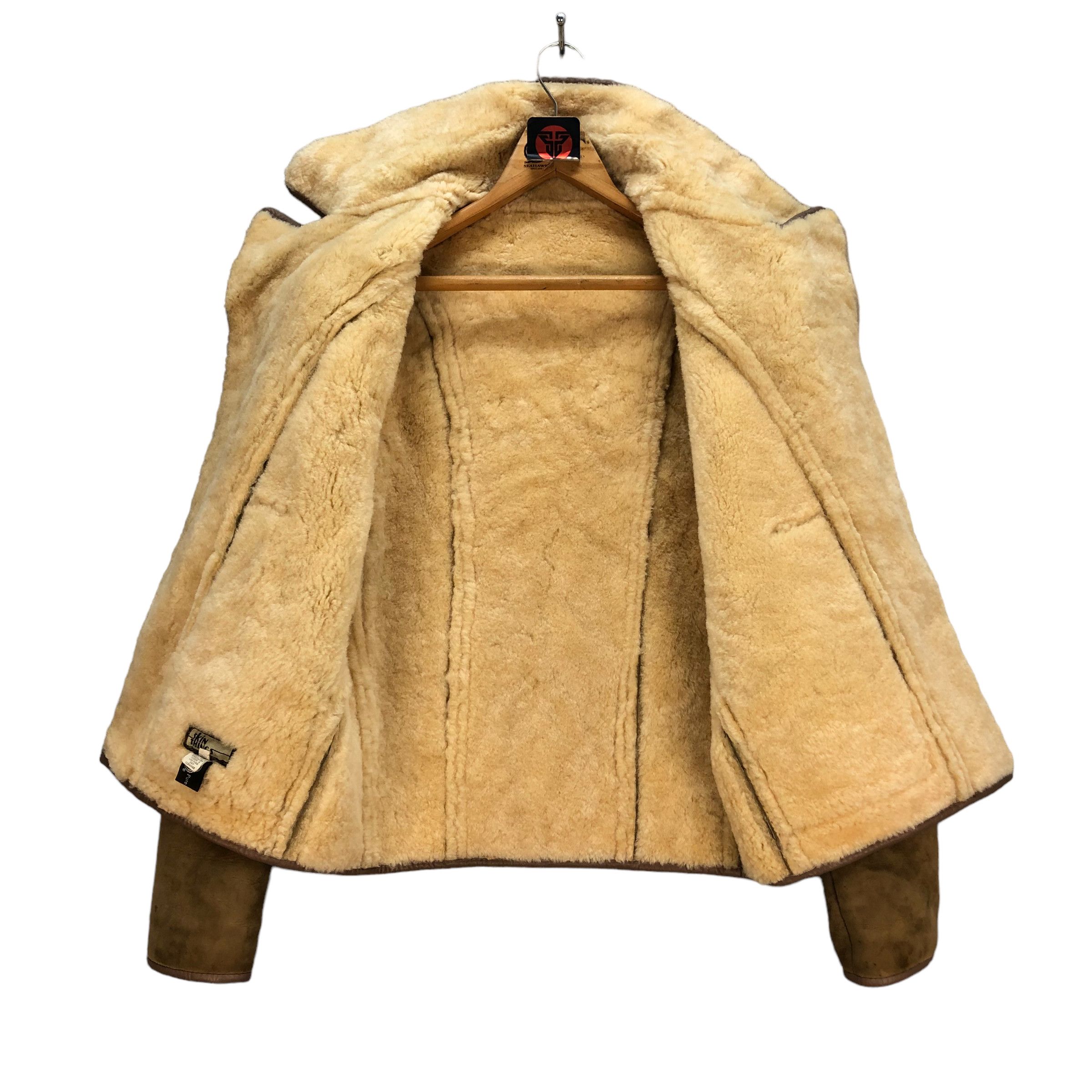 Vintage SKIN THINGS SUEDE SHEARLING DOUBLE COLLAR JACKET #7196-117 Size US S / EU 44-46 / 1 - 6 Thumbnail