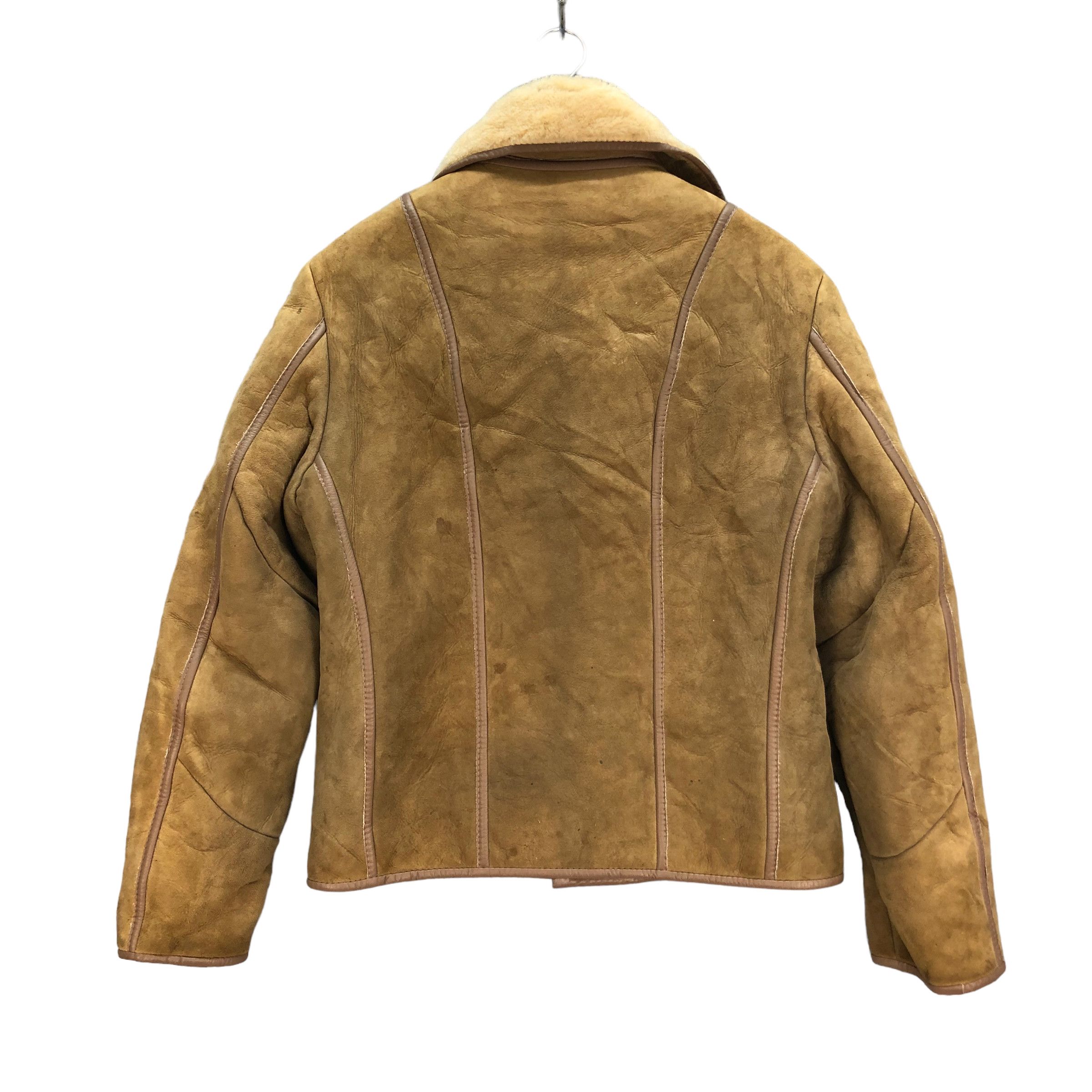 Vintage SKIN THINGS SUEDE SHEARLING DOUBLE COLLAR JACKET #7196-117 Size US S / EU 44-46 / 1 - 11 Thumbnail