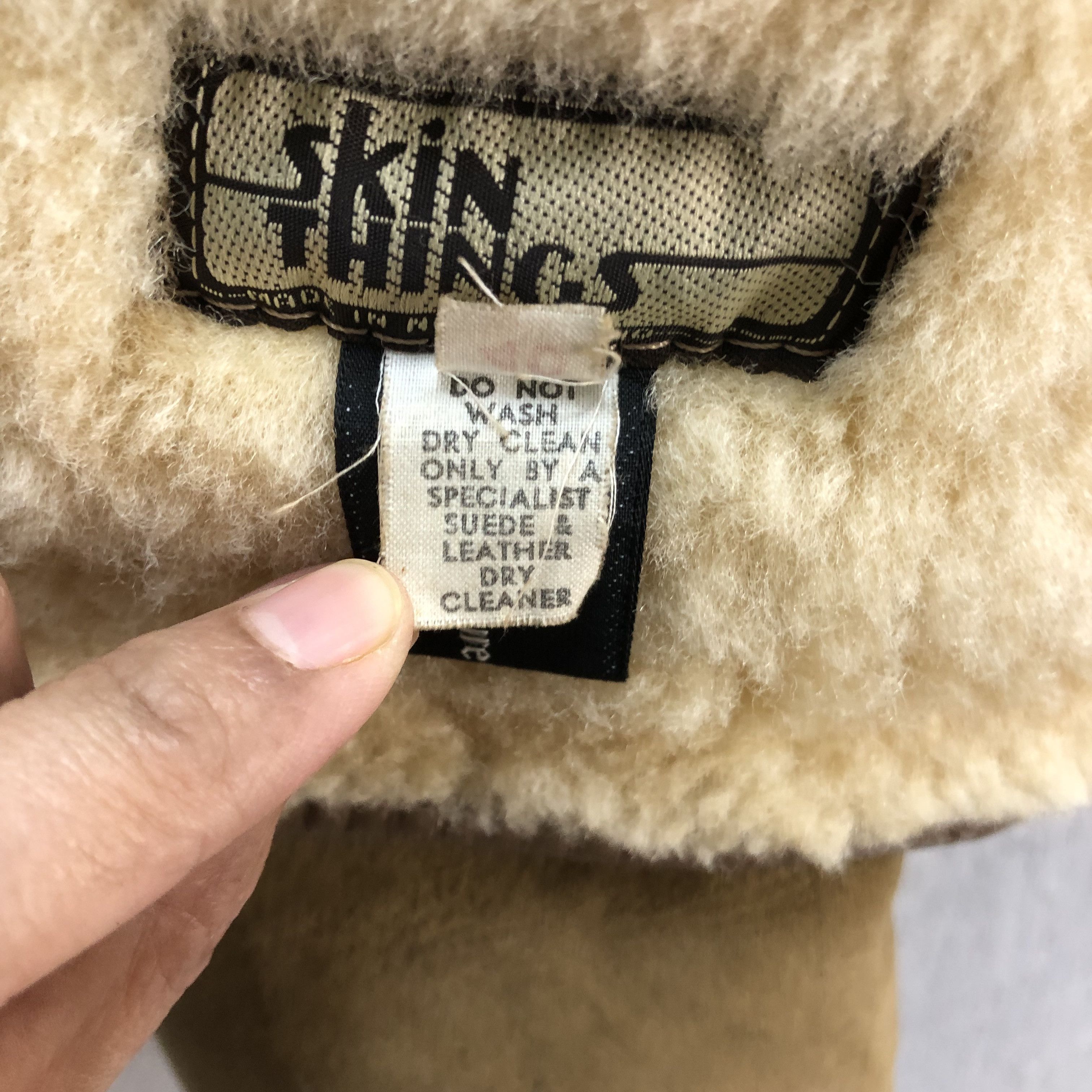 Vintage SKIN THINGS SUEDE SHEARLING DOUBLE COLLAR JACKET #7196-117 Size US S / EU 44-46 / 1 - 8 Thumbnail