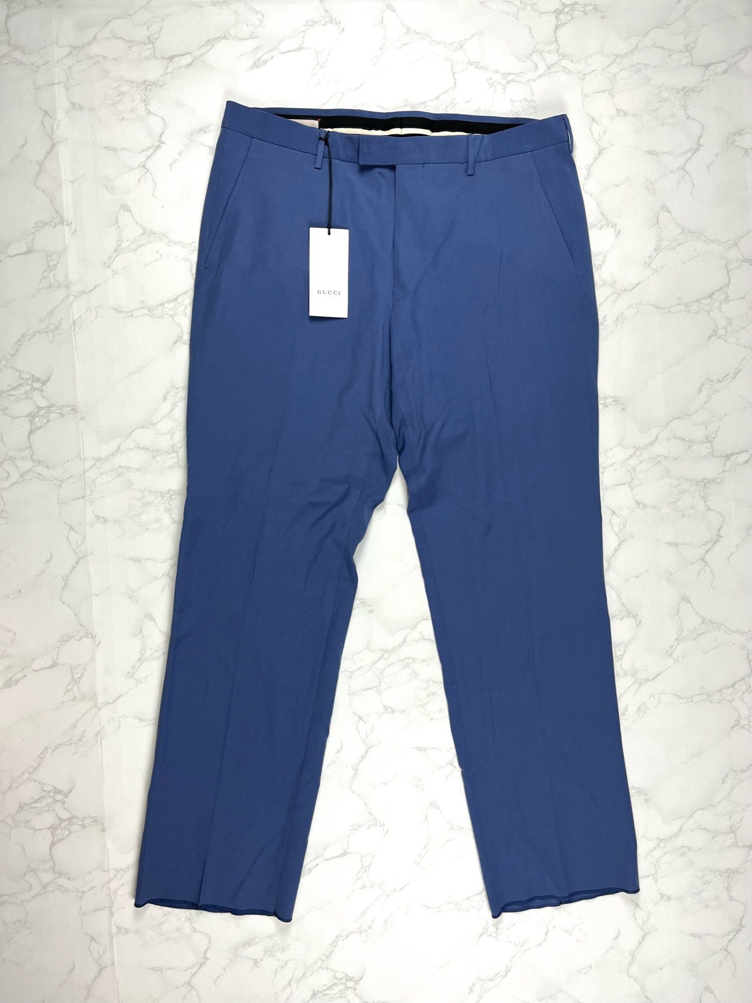 image of Gucci Blue Wool Formal Pants, Men's (Size 36)