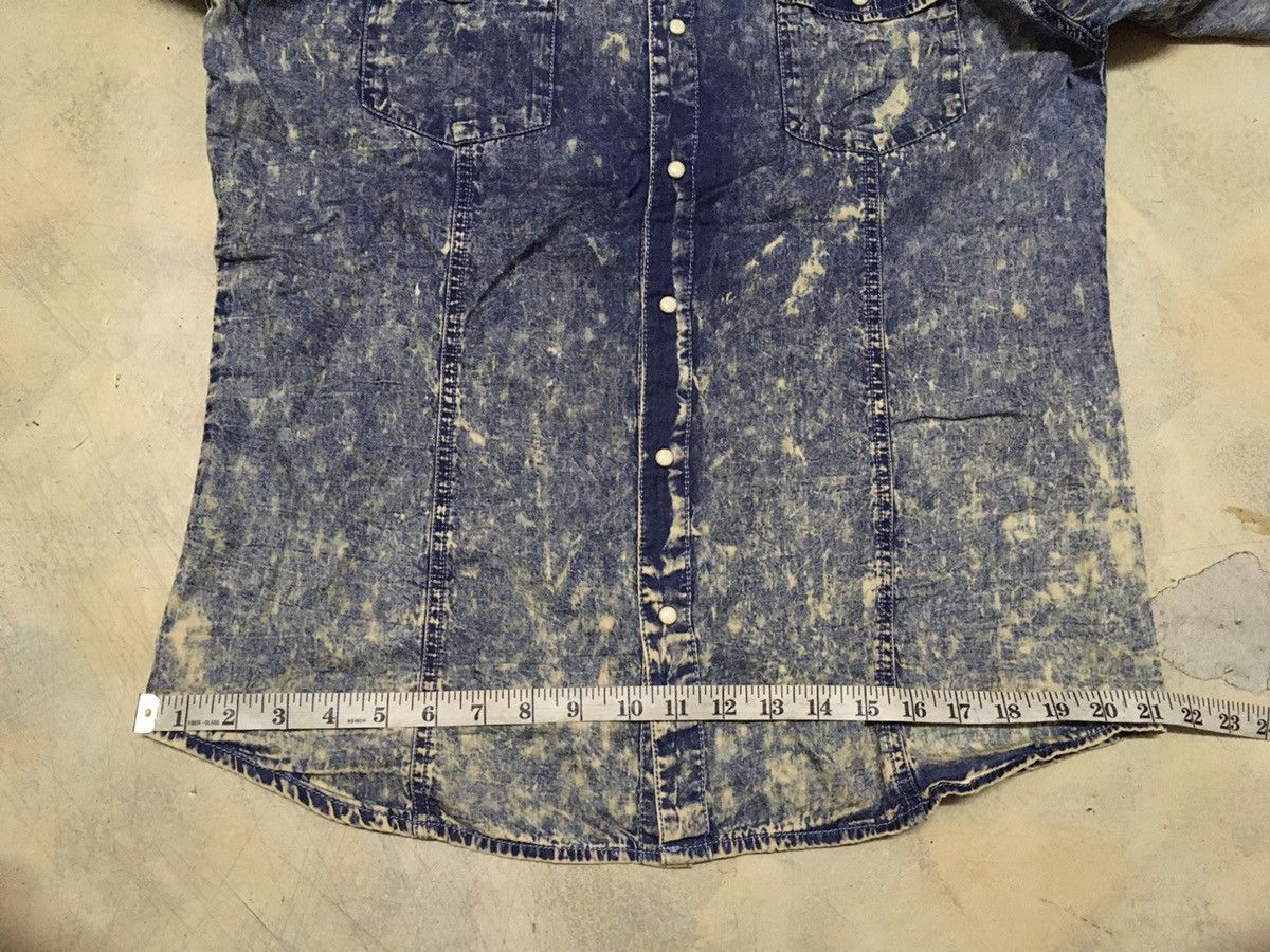 Japanese Brand Acid Wash Distressed Style Button Up Shirt Size US XL / EU 56 / 4 - 7 Thumbnail