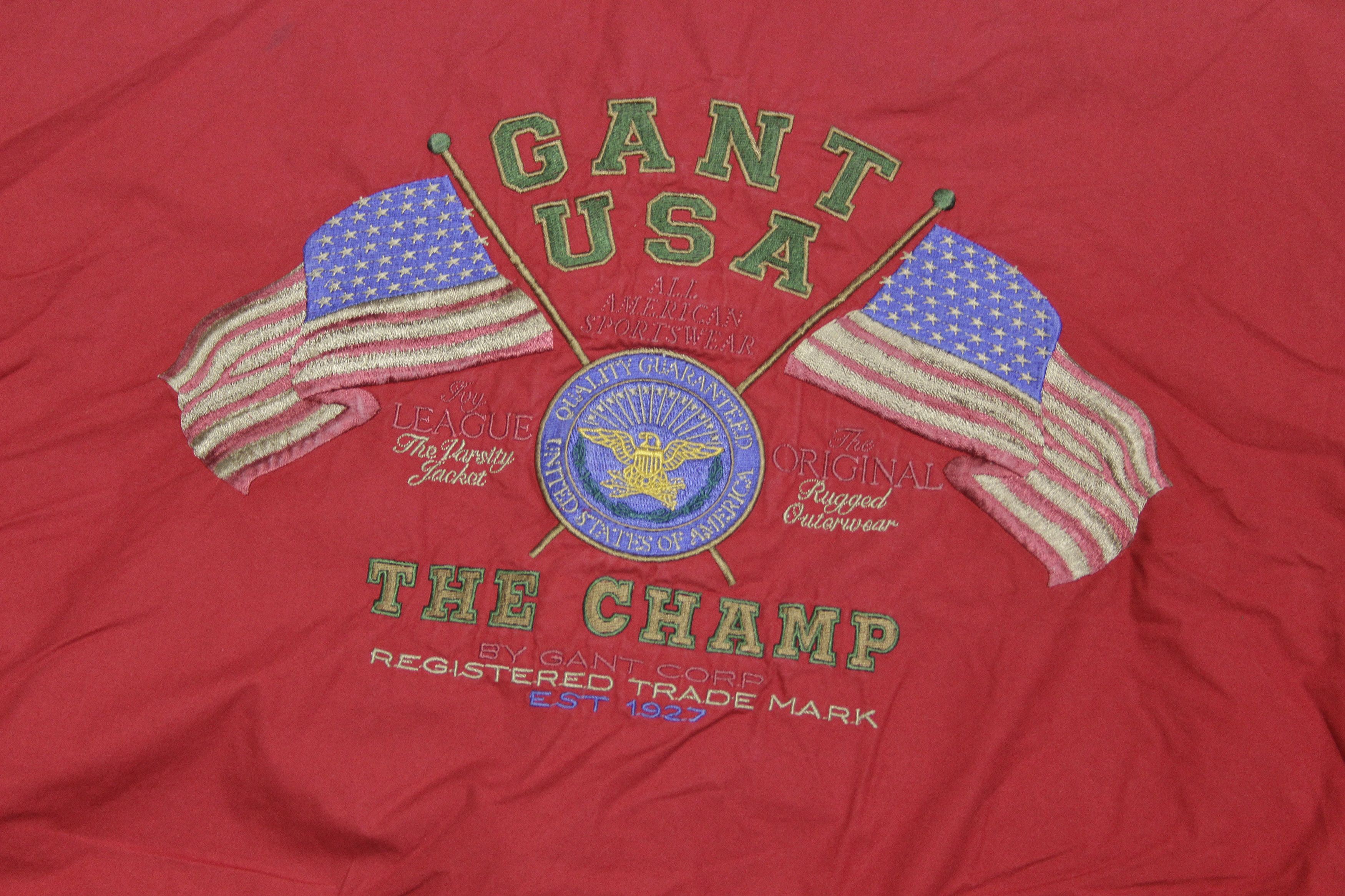 Gant 90S USA Big Logo Varsity Red Bomber Jacket Size US XXL / EU 58 / 5 - 5 Thumbnail