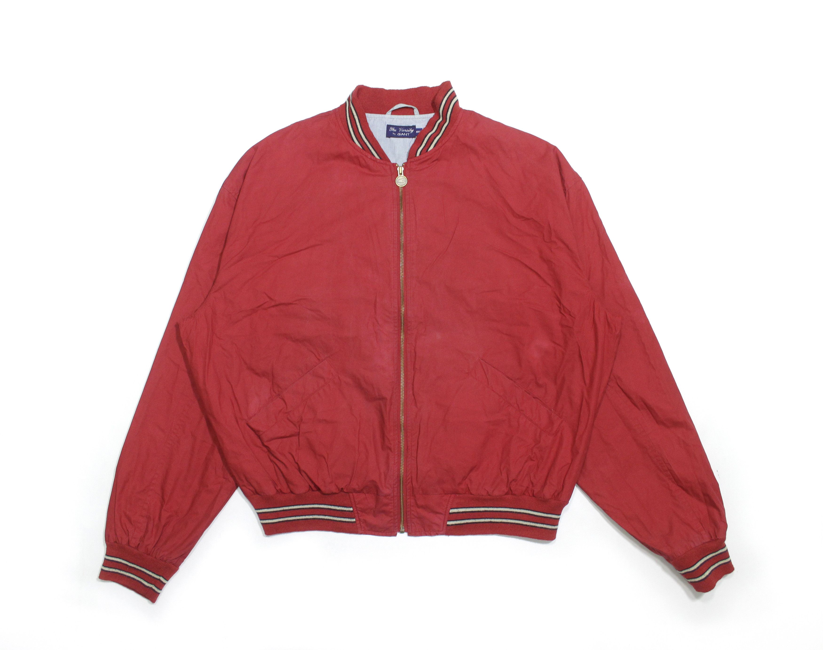 Gant 90S USA Big Logo Varsity Red Bomber Jacket Size US XXL / EU 58 / 5 - 2 Thumbnail