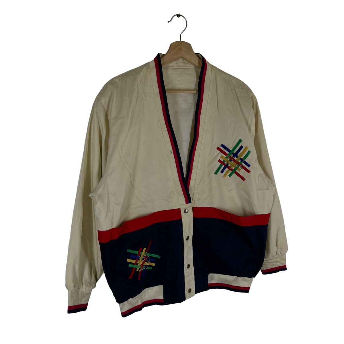Japanese Brand VINTAGE LIGHT CARDIGAN MIX COLOUR JAPAN MADE RILEX WEAR Size US M / EU 48-50 / 2 - 2 Thumbnail
