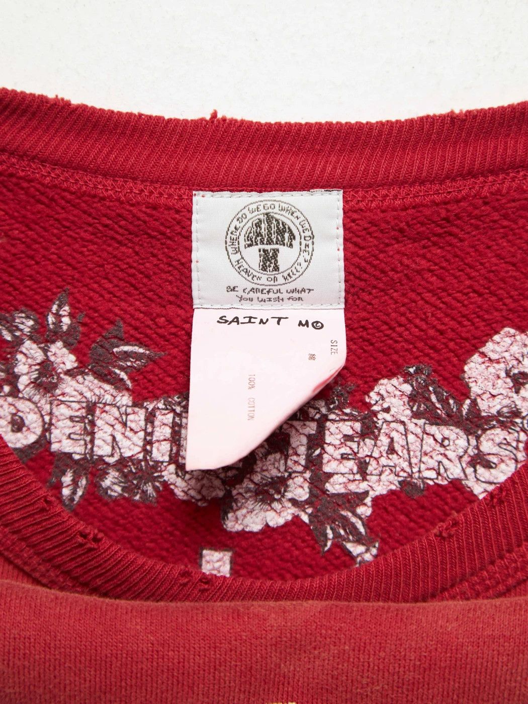 Saint Michael Red Saint Tears Print Ragged Insets Mud Effect Sweatshirt Size US L / EU 52-54 / 3 - 4 Thumbnail