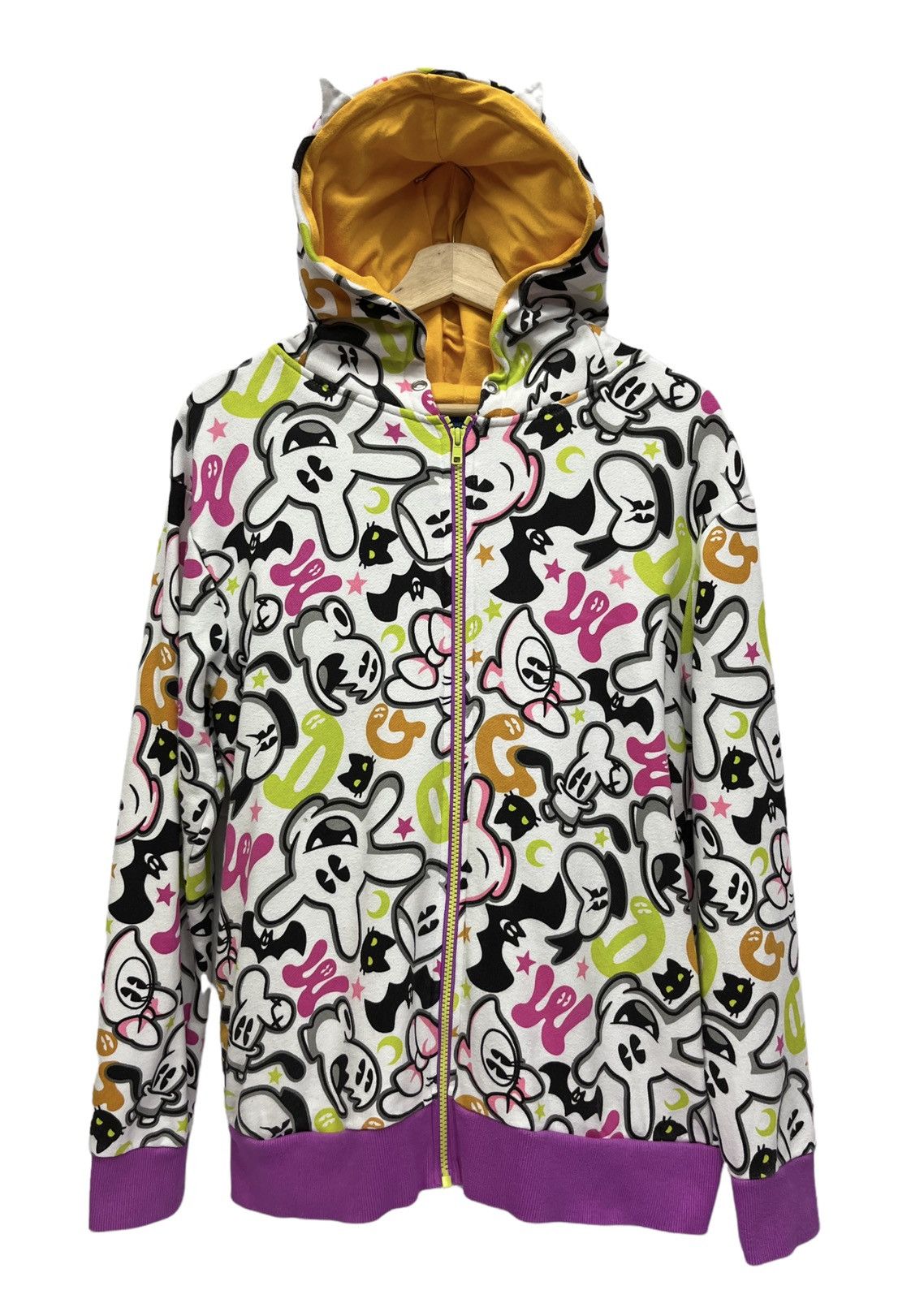 DC Comics DOPE🔥Vtg DISNEY All Over Print Ears Horny Hooded Cotton Size US M / EU 48-50 / 2 - 4 Thumbnail
