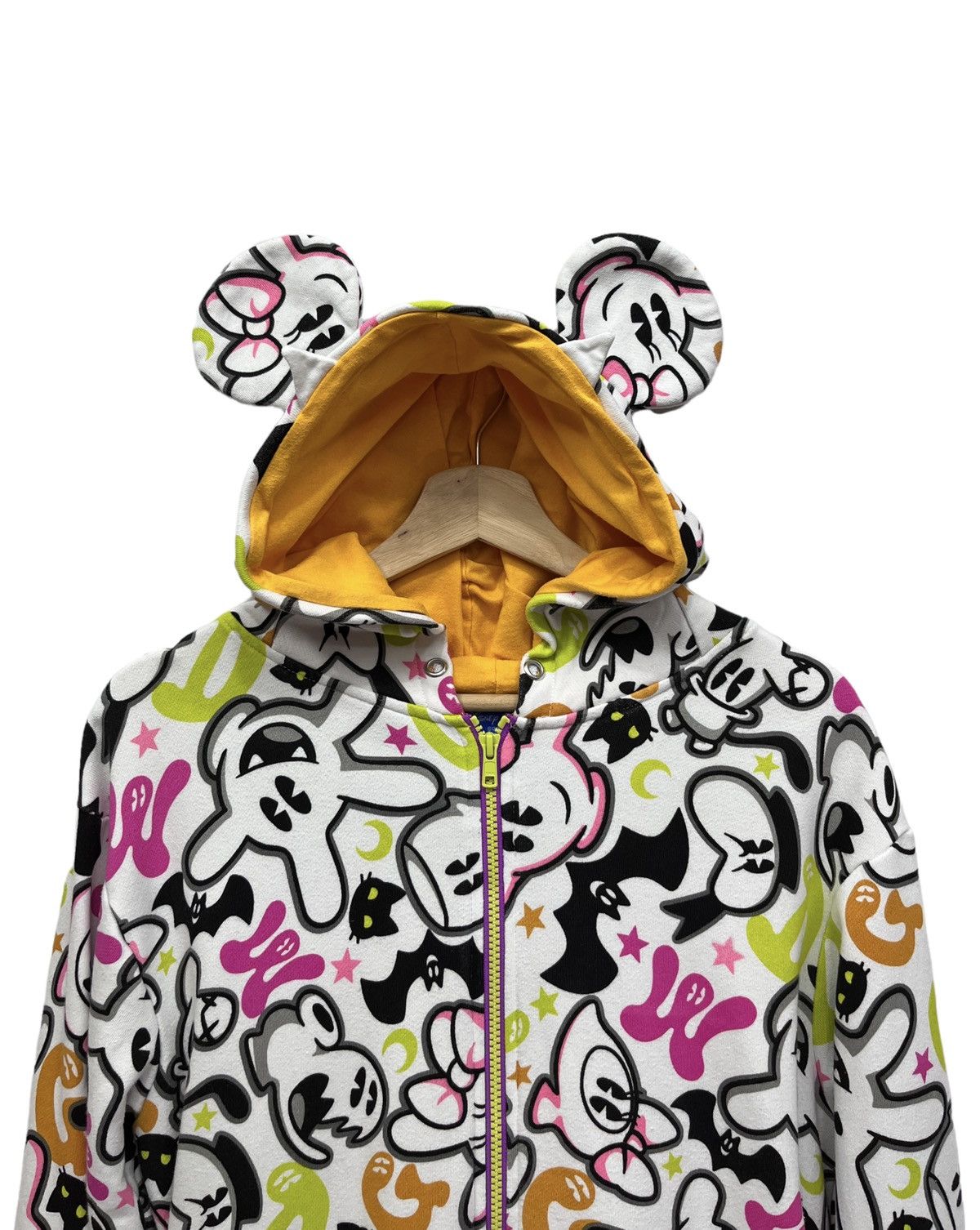 image of Batman x Disney Dopevtg Disney All Over Print Ears Horny Hooded Cotton, Men's (Size Medium)