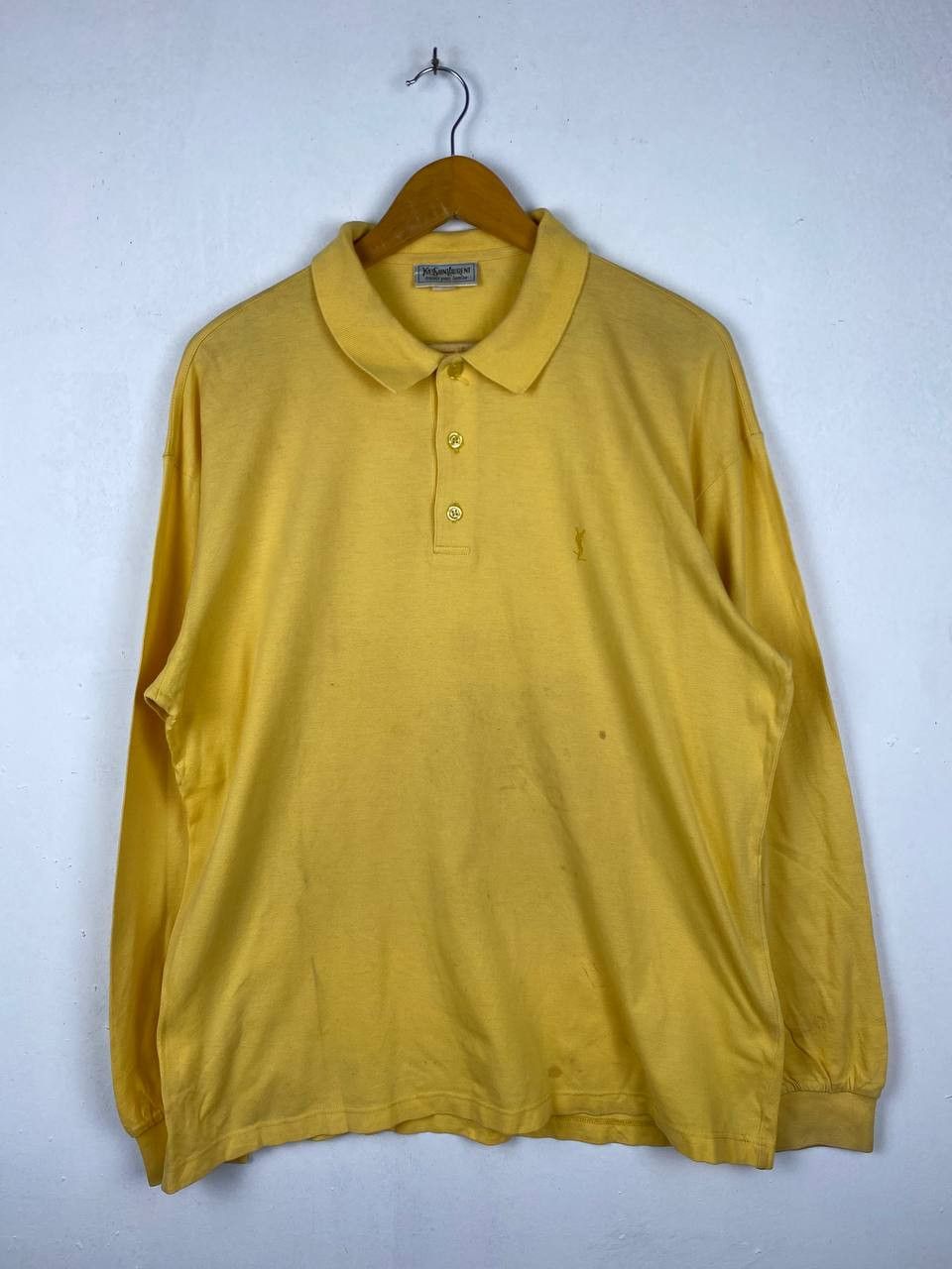 Vintage Vintage Rare Yves Saint Lauren Long Sleeves Polo Tshirt Size US XL / EU 56 / 4 - 1 Thumbnail