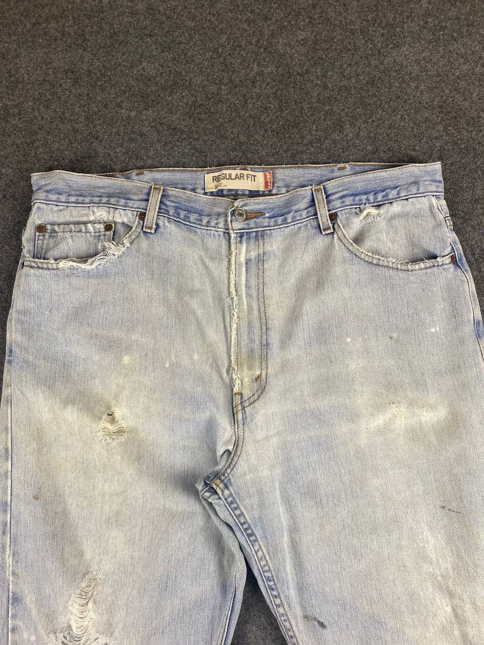vintage levis 505 regular fit distressed denim