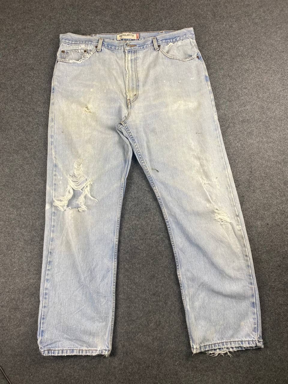 vintage levis 505 regular fit distressed denim