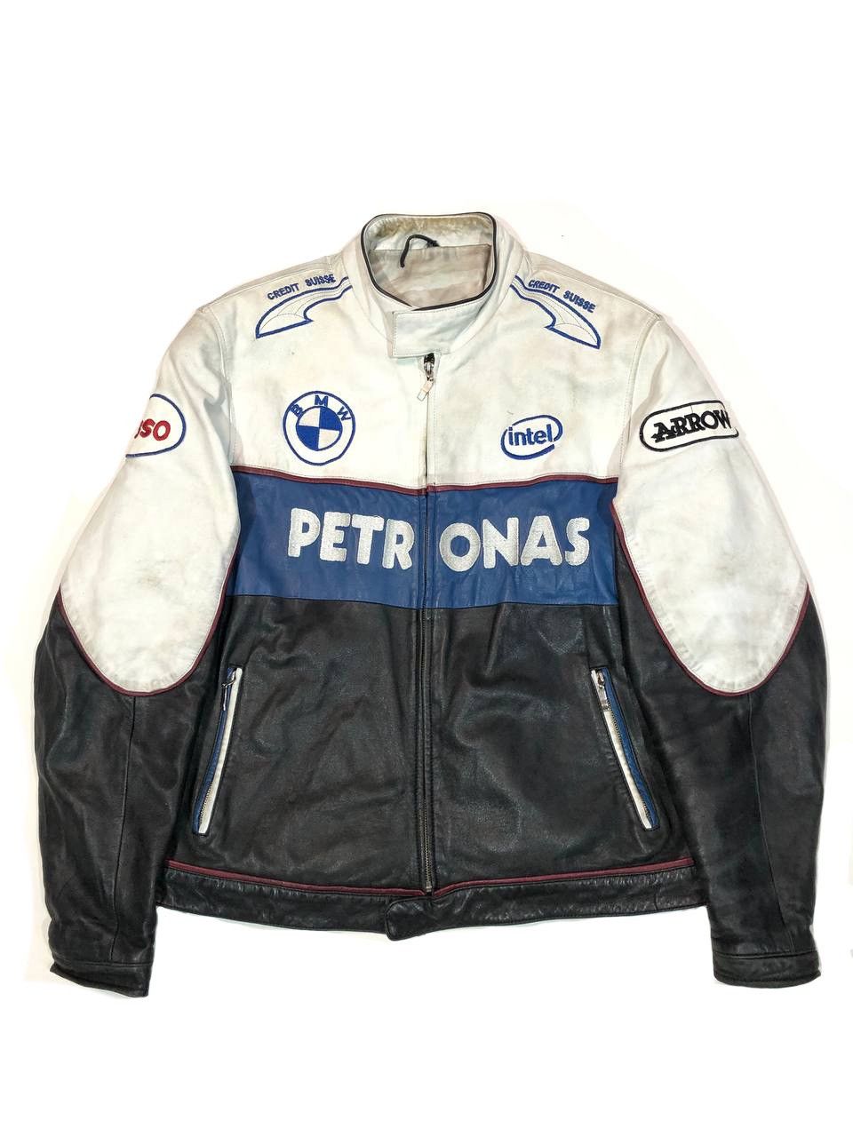 image of Bmw Petronas Leather Moto Racing Jacket Vintage, Men's (Size Large)