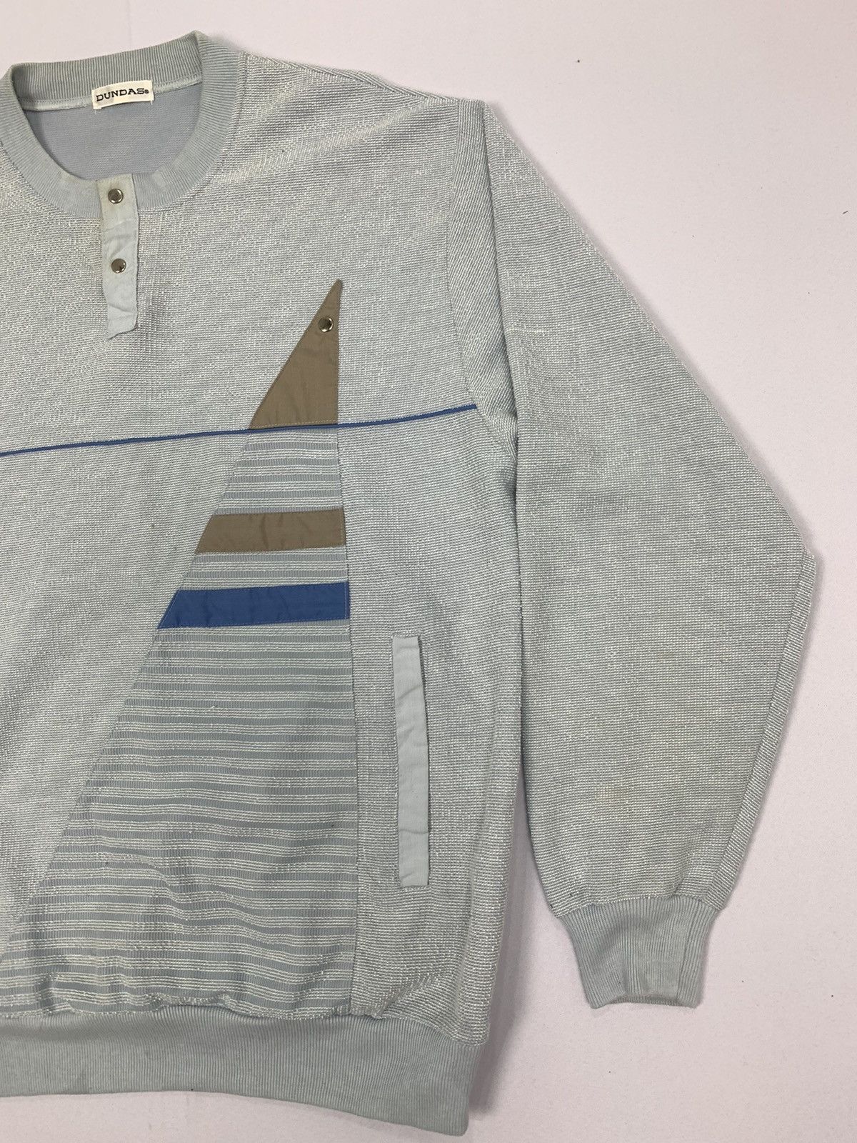 Dunderdon × Japanese Brand DUNDAS Vintag Urban Acrylic SinglePocket Varsity Swearshirt Size US M / EU 48-50 / 2 - 6 Thumbnail