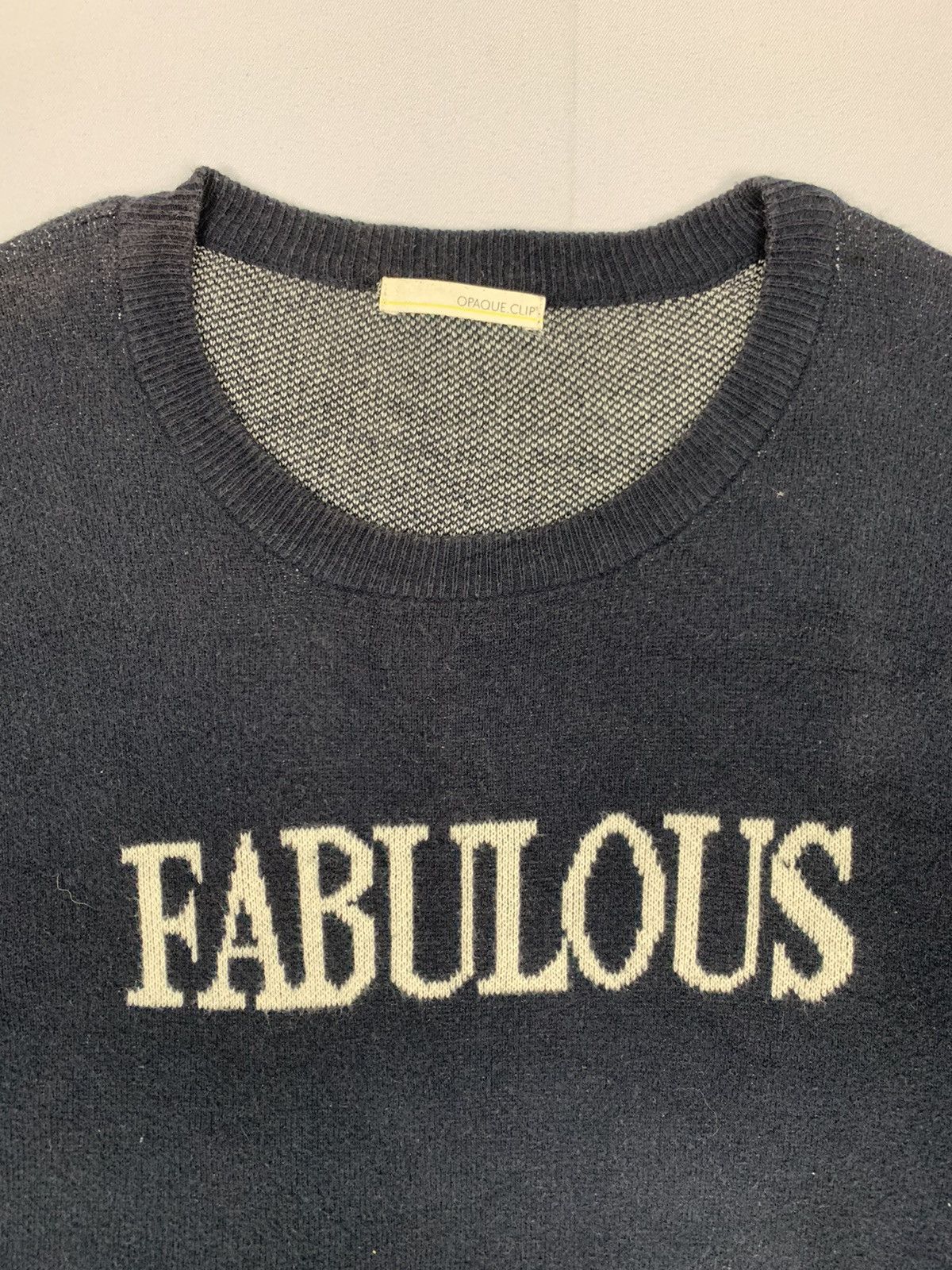 Aran Isles Knitwear × Designer OPAQUECLIP Vintage Fabulous Big Box Logo Graphic Sweatshirt Size S / US 4 / IT 40 - 3 Thumbnail
