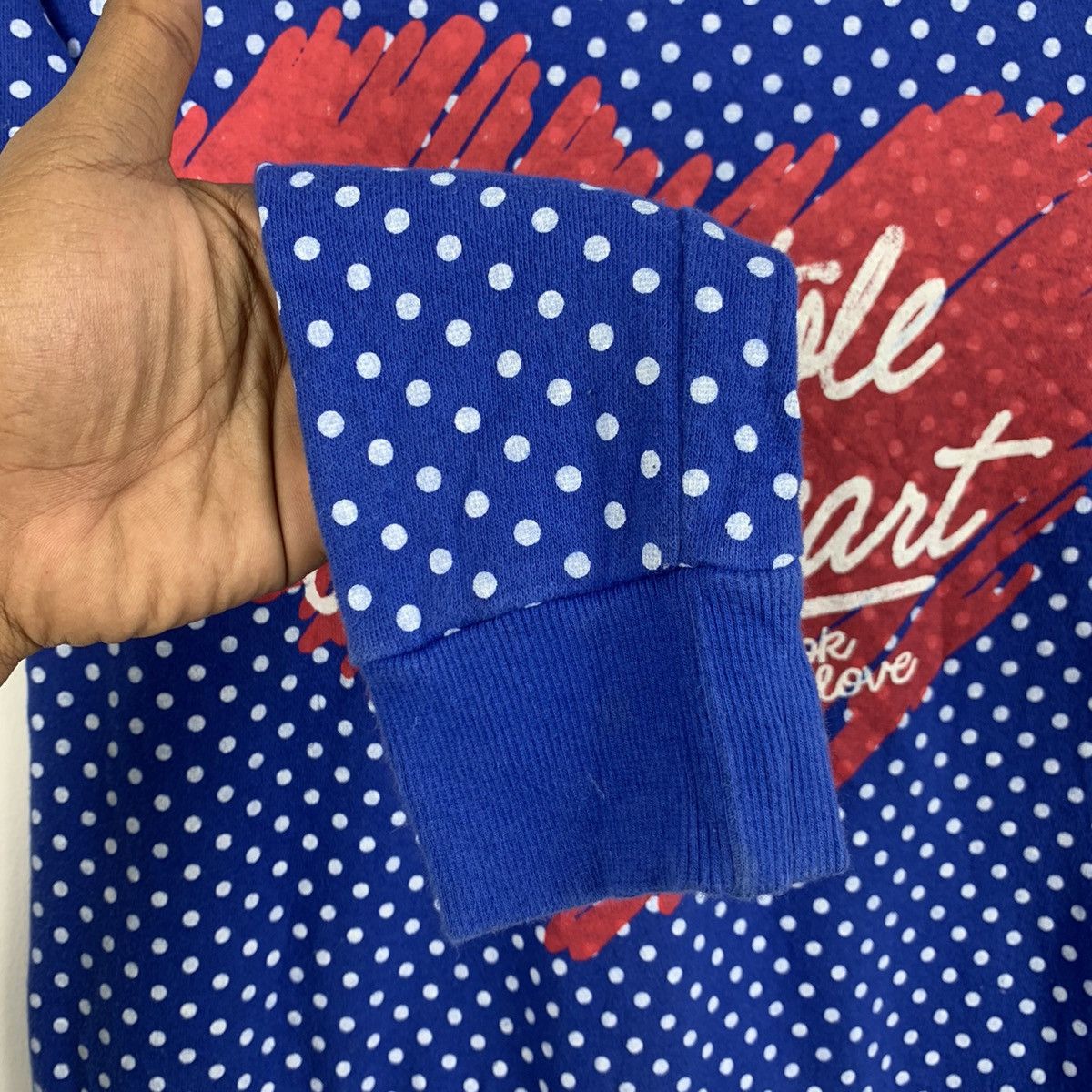 Japanese Brand Allover Monogram Polkadot Big Logo Fleece Sweatshirt Size S / US 4 / IT 40 - 4 Thumbnail