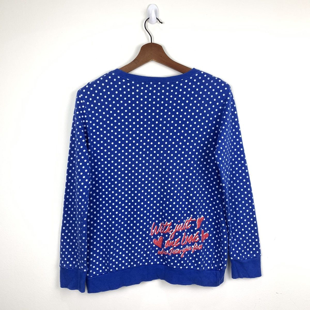 Japanese Brand Allover Monogram Polkadot Big Logo Fleece Sweatshirt Size S / US 4 / IT 40 - 2 Thumbnail